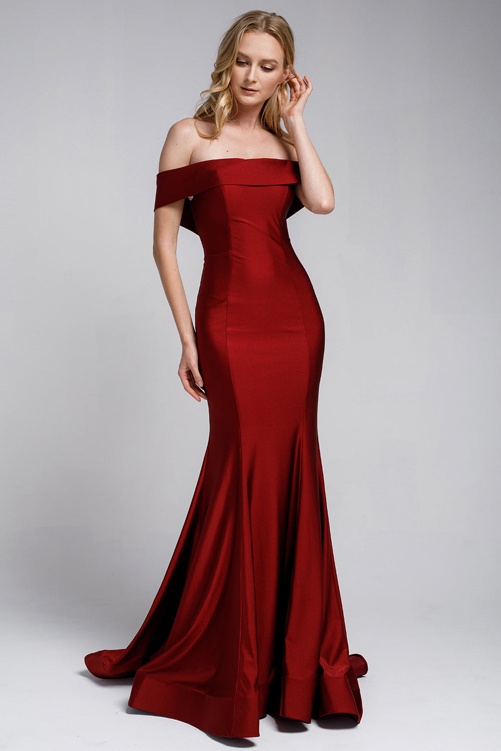 Off Shoulder Mermaid Fitted Long Evening & Wedding Dress AC373