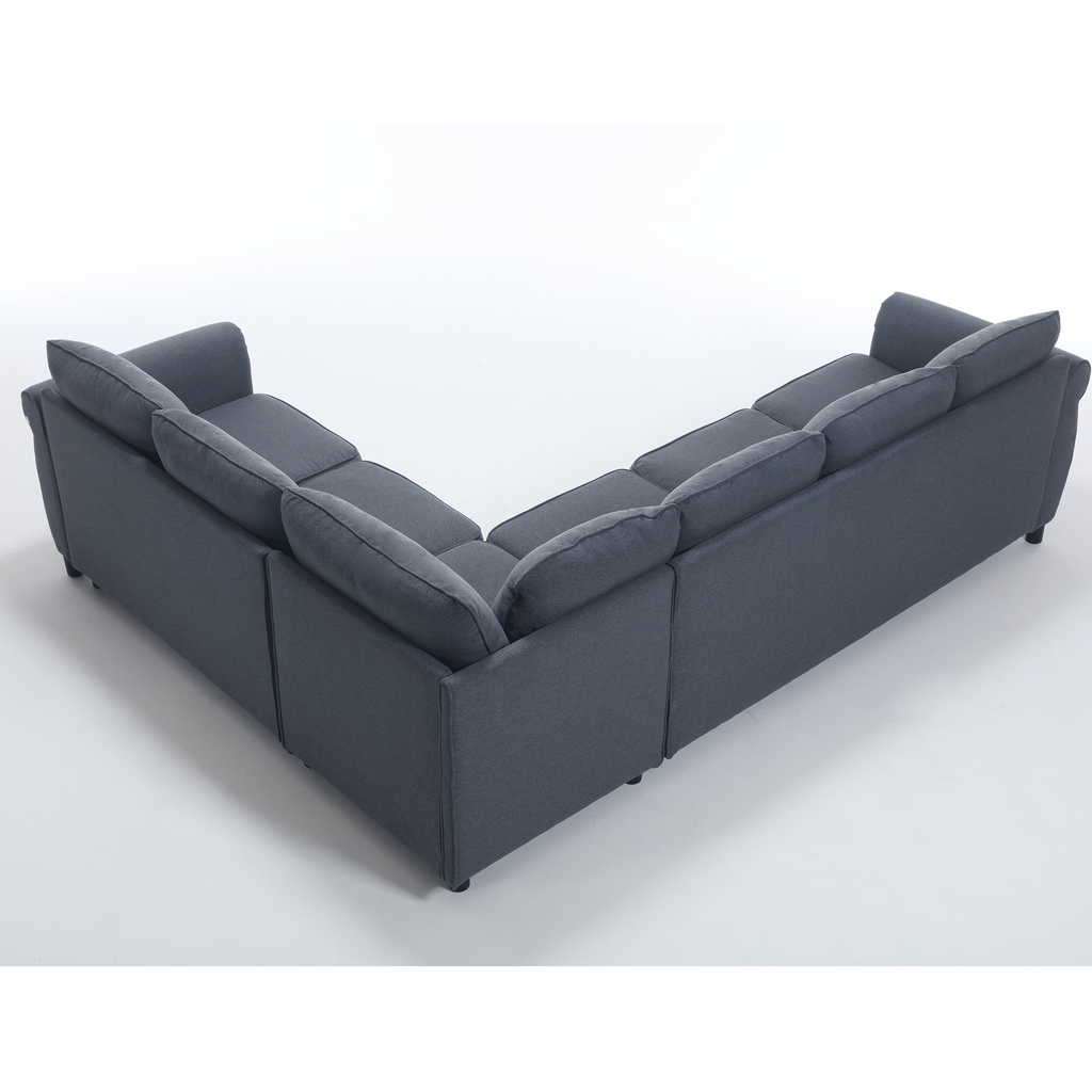 [NEW ARRIVED] [VIDEO PROVIDED] Sleeper Sofa, 2 in 1 Pull Out Couch Bed,6 seater sofa bed, L Shaped Sleeper Sectional Sofa Couch,Riveted sofa,104'' Large combined sofa Bed in living room, GRAY