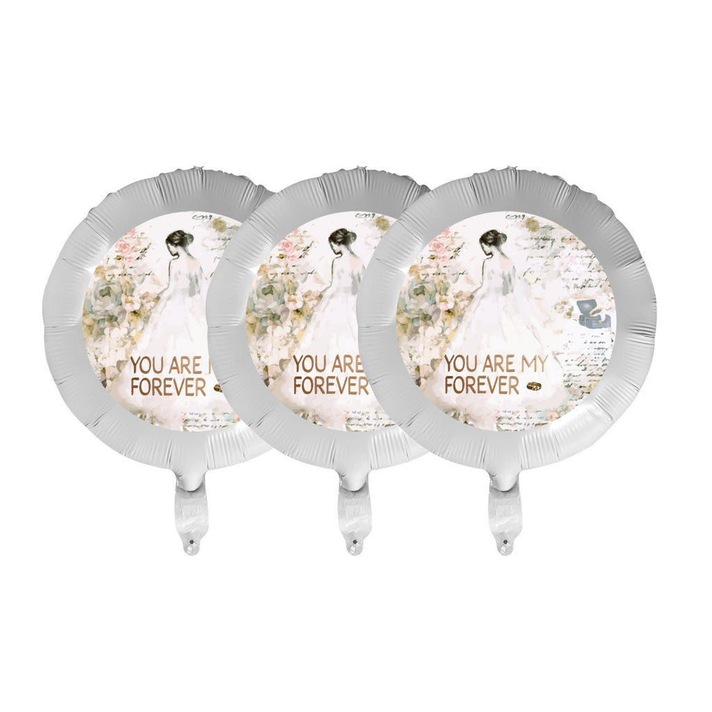 You Are My Forever Wedding 18-inch Custom Aluminum Foil Balloons - Pack of 3 (Made in USA)