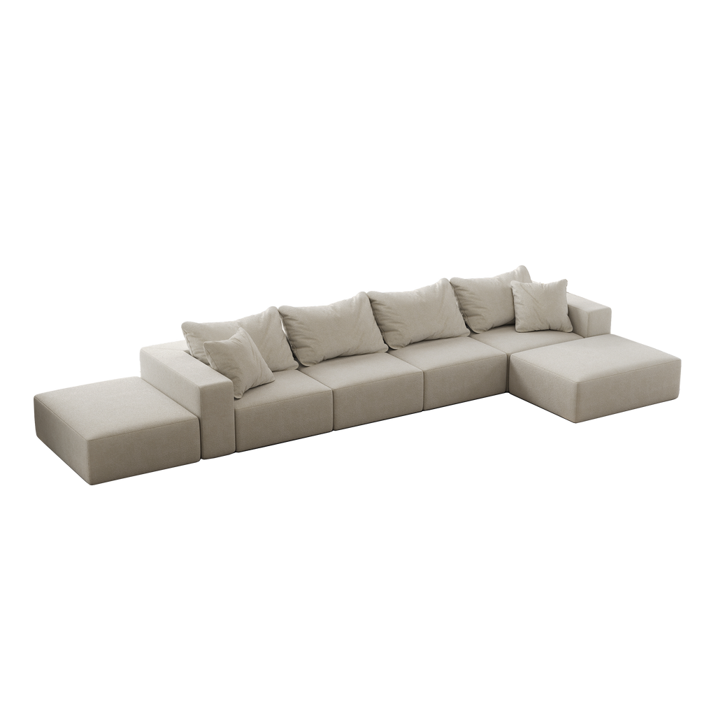 Oversized sponge cloud sofa,Modern Upholstered Sectional Sofa Couch Set,Modular 162' L Shaped Sectional Living Room Sofa Set With 6 Pillows,Free Combination Sofa Couch for Living Room,Bedroom