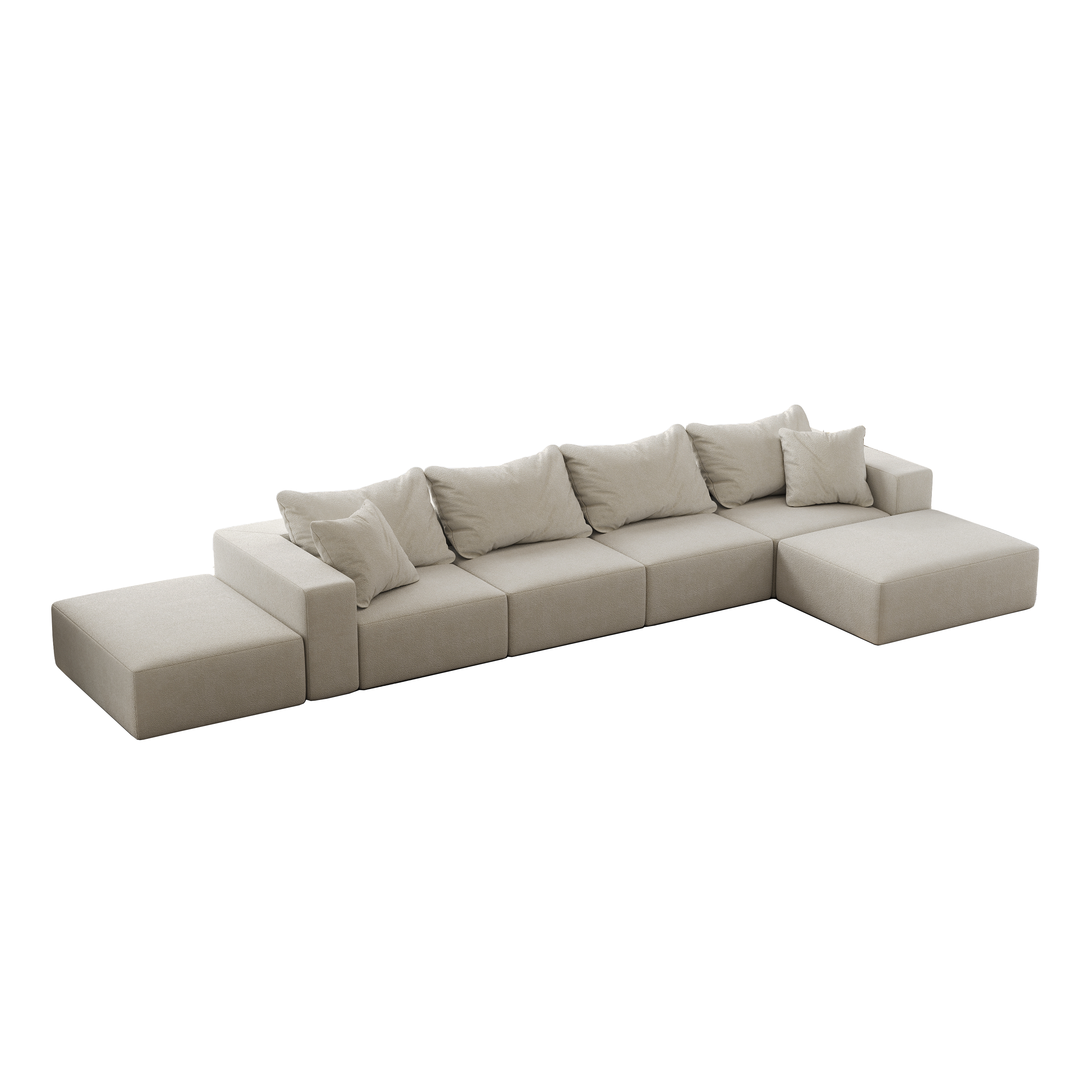 Oversized sponge cloud sofa,Modern Upholstered Sectional Sofa Couch Set,Modular 162' L Shaped Sectional Living Room Sofa Set With 6 Pillows,Free Combination Sofa Couch for Living Room,Bedroom