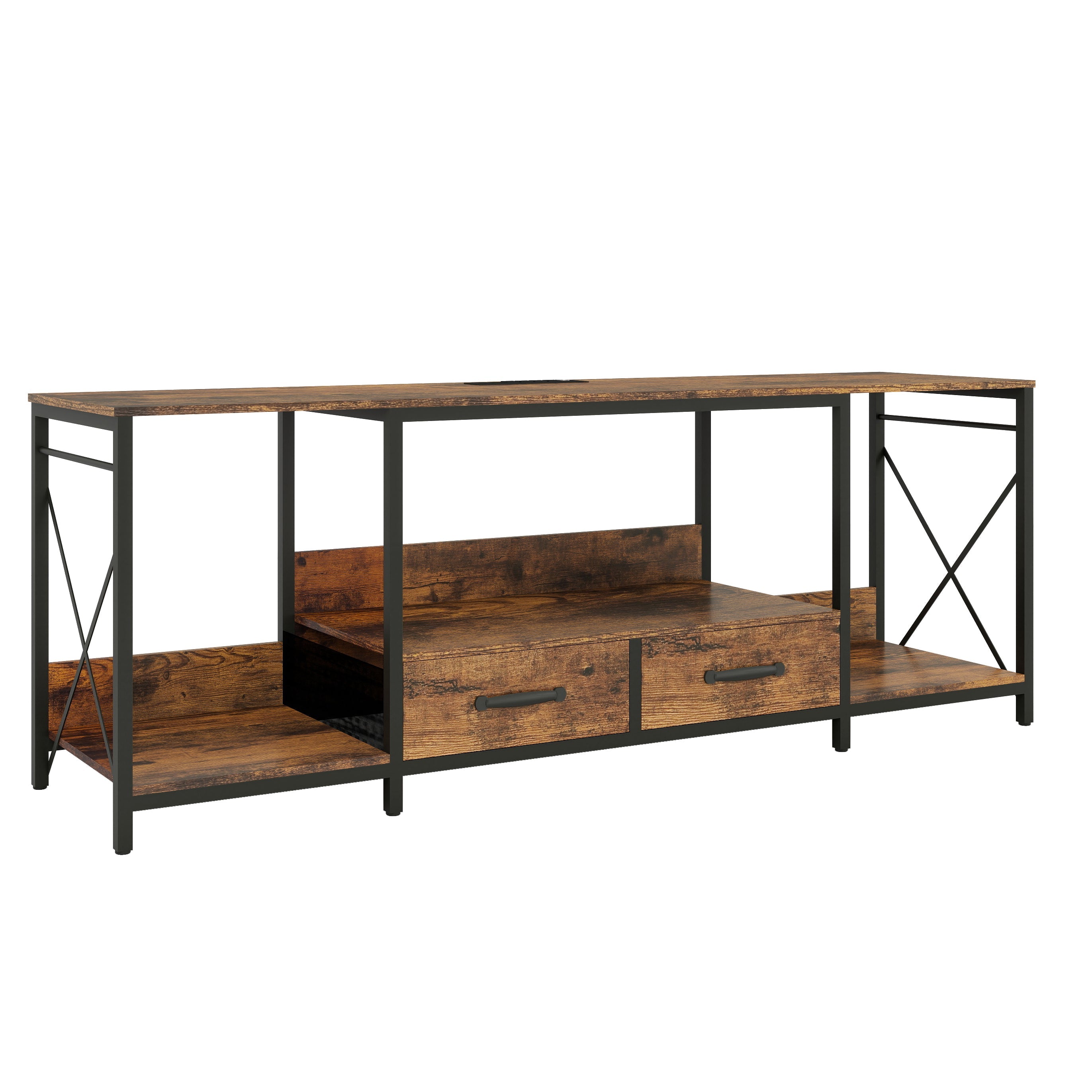 There are installation videos + scene videos .TV Stand with LED Lights Power Outlets  -  TV Stand with Fabric Drawers for 65 70 75 Inches TV -Can also be used in multiple scenes, living room, bedroom,