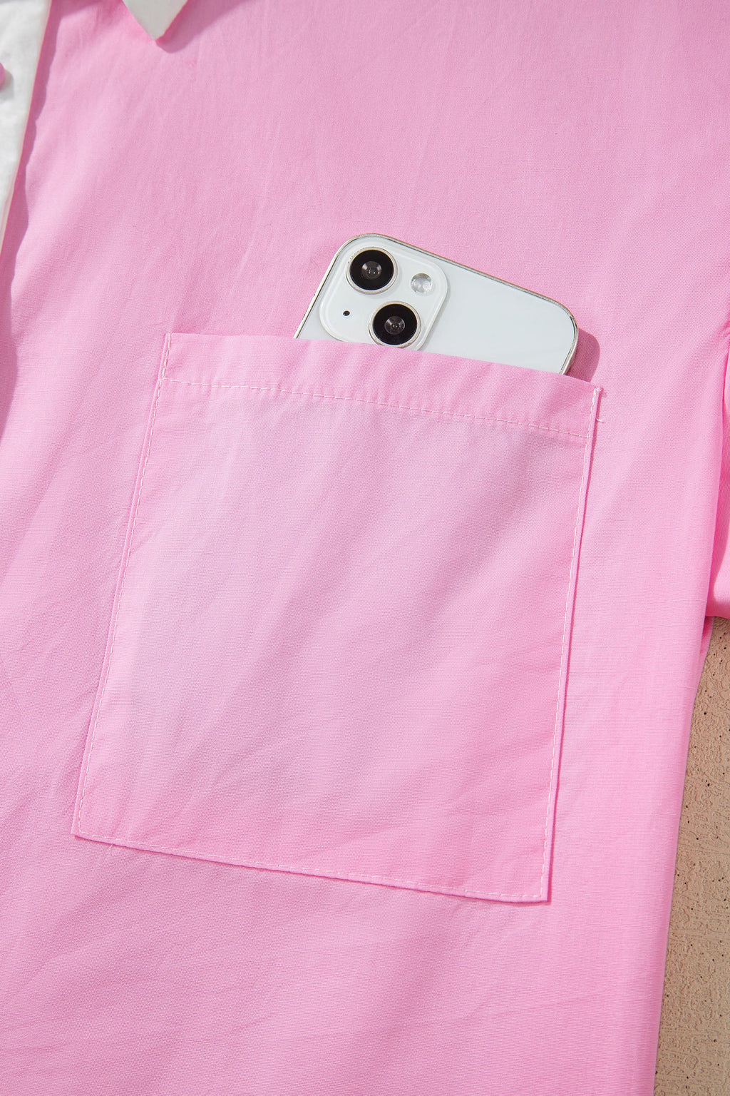 Floral Hollow Out Contrast Patchwork Shirt