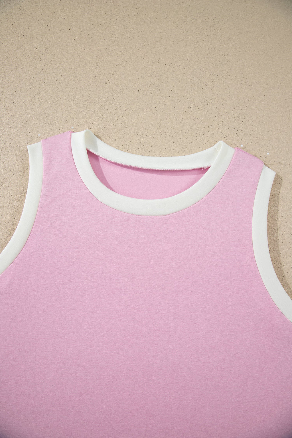Colorblock Cropped Tank & Elastic Waist Pants Set