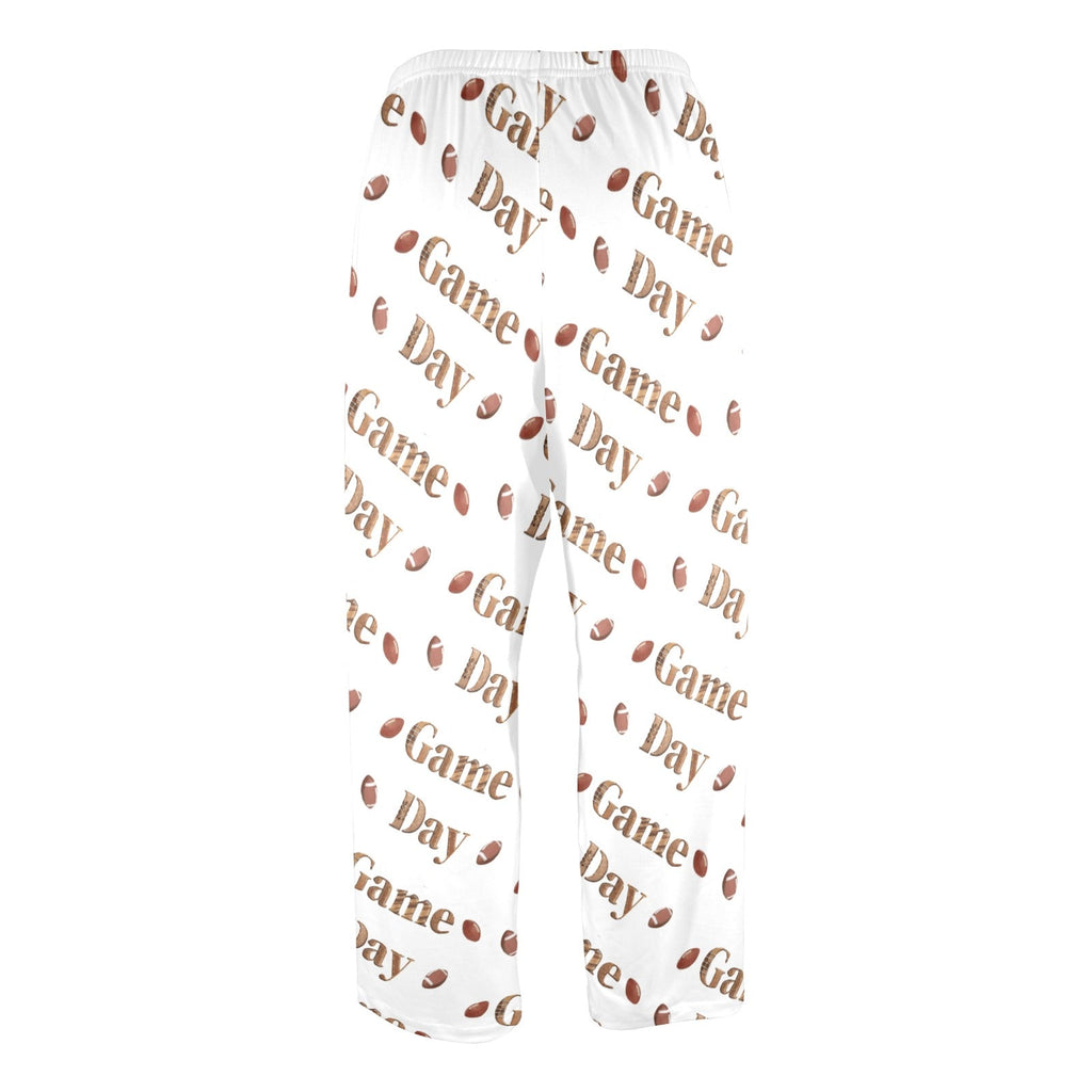 Men's Game Day Print with Footballs Pajama Pants (Made in USA)