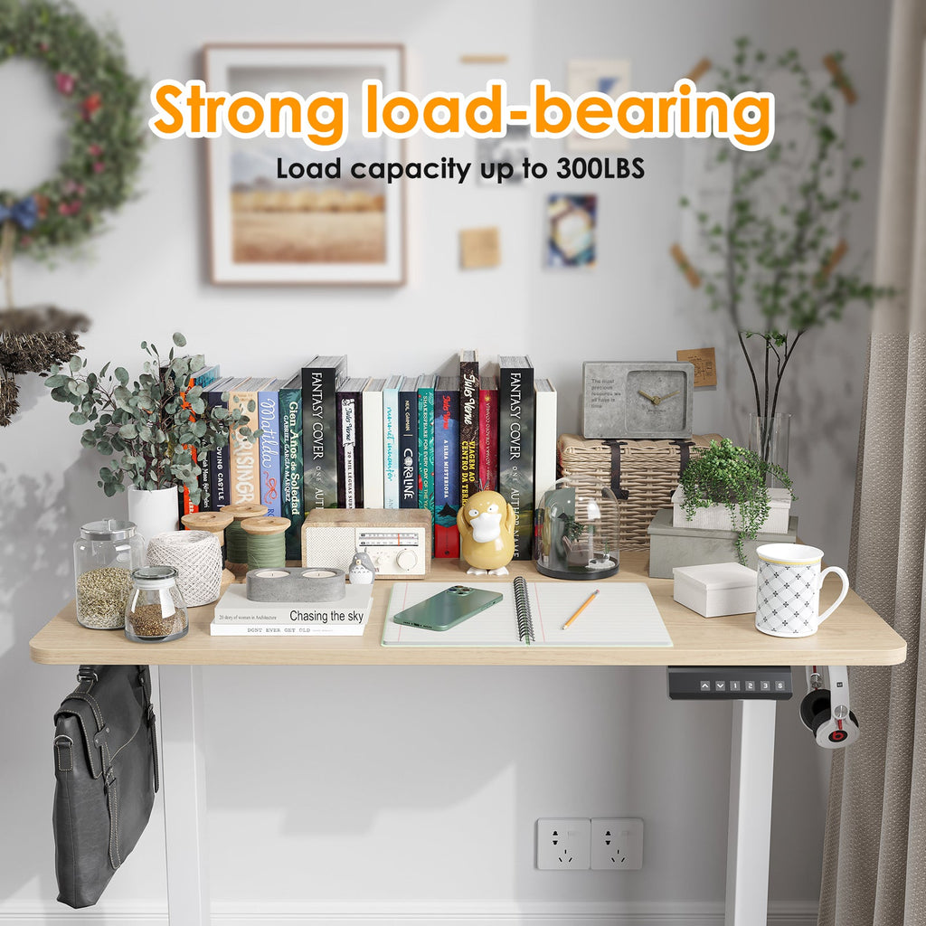 STARY Electric Standing Desk Adjustable Height Sit Stand Home Office Desk with Splice Board