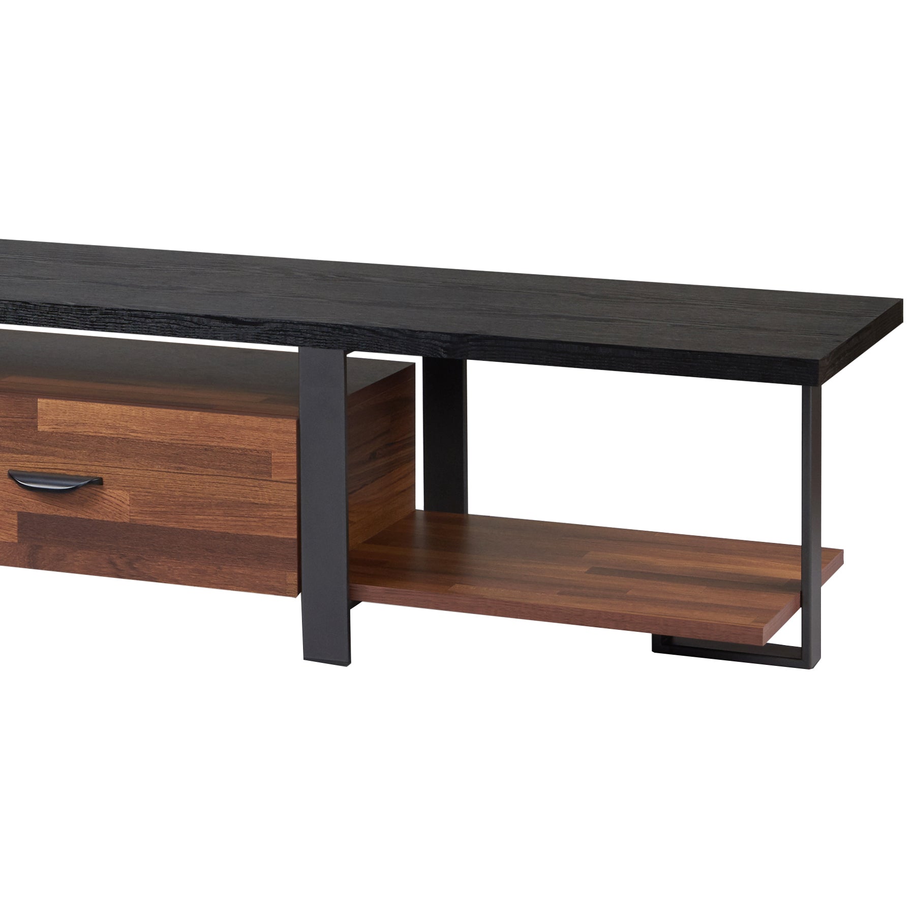 Elling Walnut & Black Finish TV Stand
