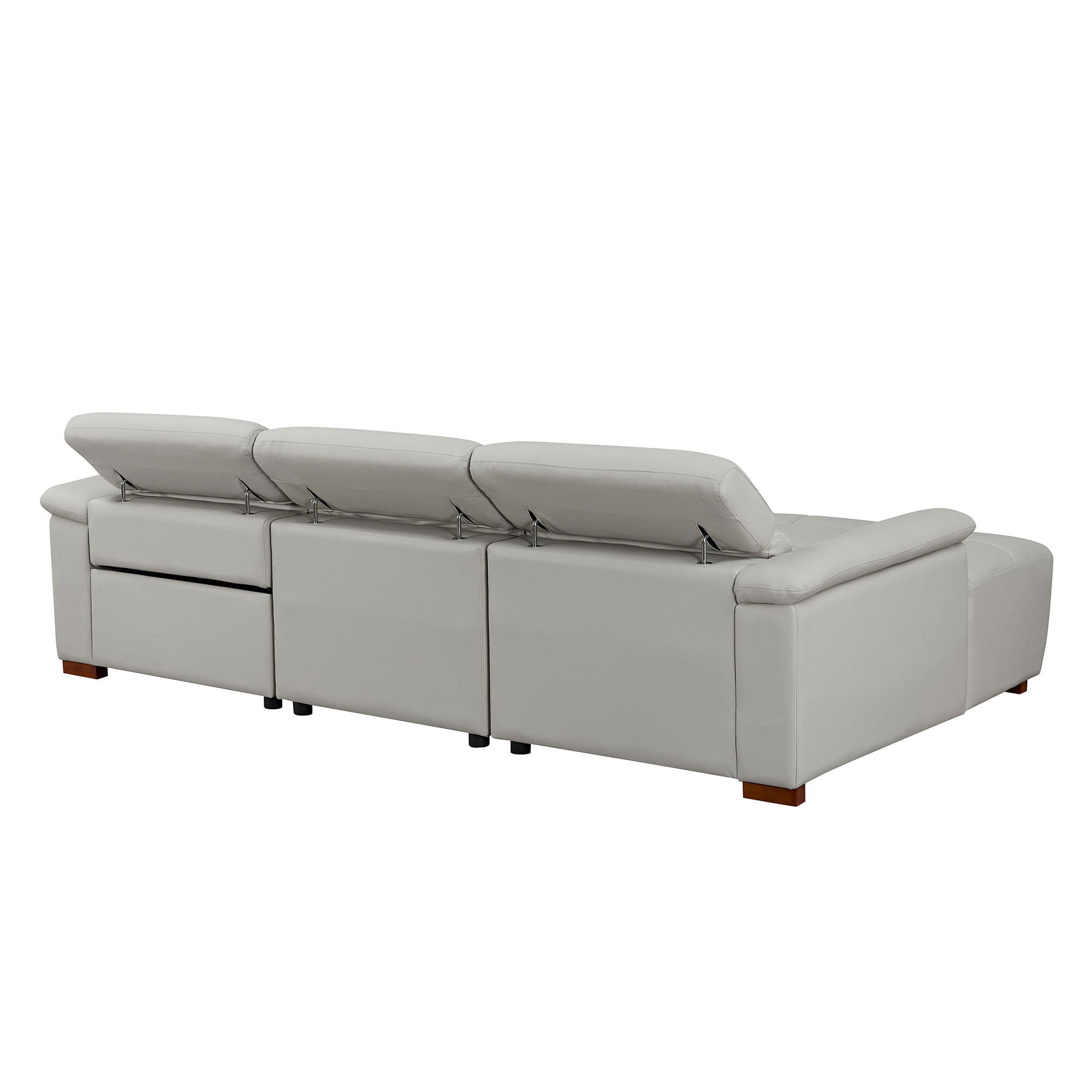 Wall-Hugger Reclining Sofa Modern Electric Control Genuine Leather L Shaped Couch,Lounge Seat Theater Seating Furniture with USB Port, Sofa with Headrest & Footrest for Living Room,Apartment,Office