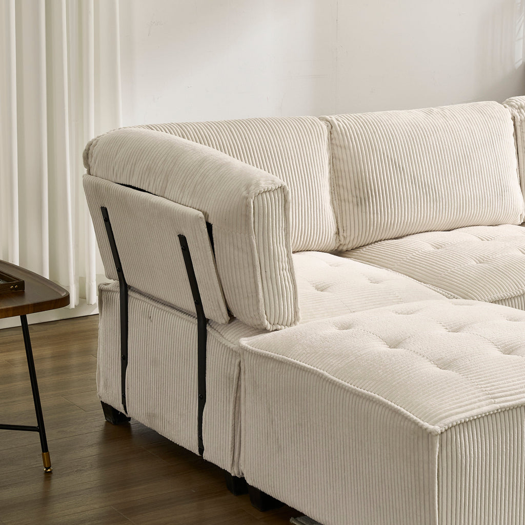 UNITED WE WIN Modular Sectional Sofa U Shaped Modular Couch with Reversible Chaise Modular Sofa Sectional Couch,6- Seat Convertible Sofa,Fit for Living Room