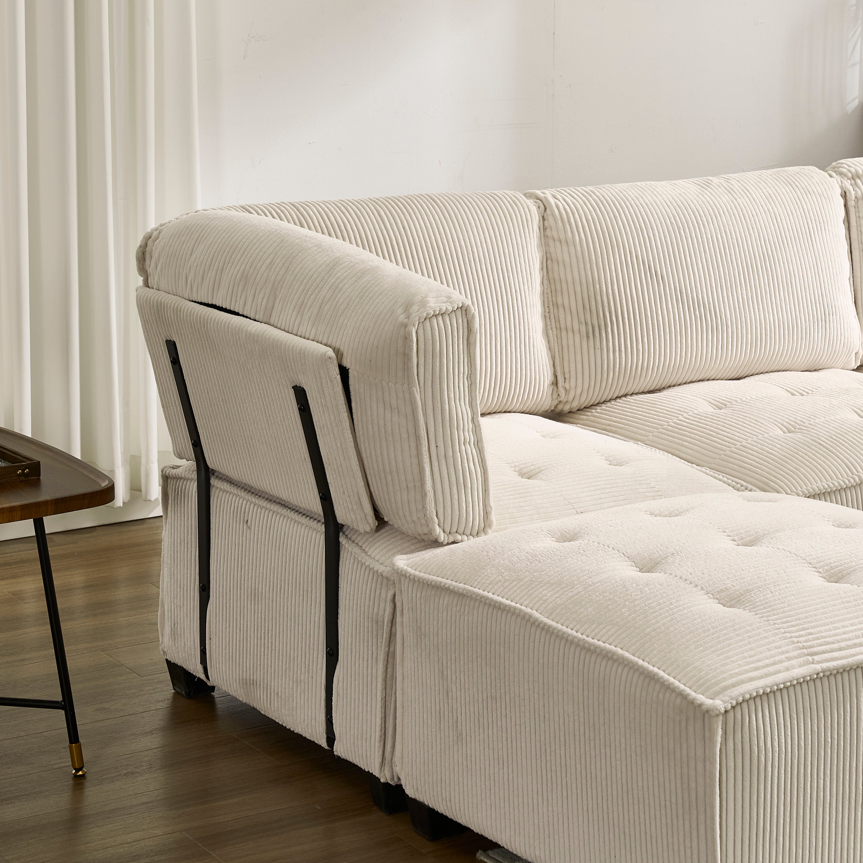 UNITED WE WIN Modular Sectional Sofa U Shaped Modular Couch with Reversible Chaise Modular Sofa Sectional Couch,6- Seat Convertible Sofa,Fit for Living Room