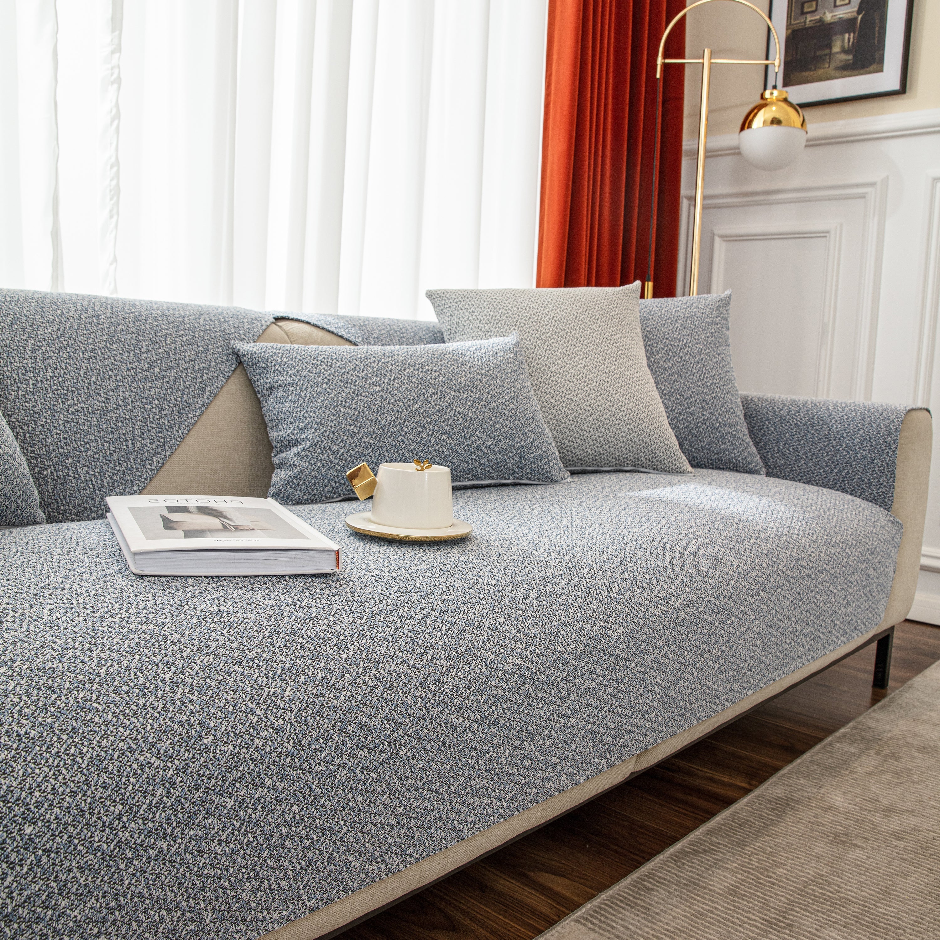 Washable Polyester Sofa Towel, Non-Slip Sofa Seat Covers, and Couch Protectors - Furniture Covers for Pets