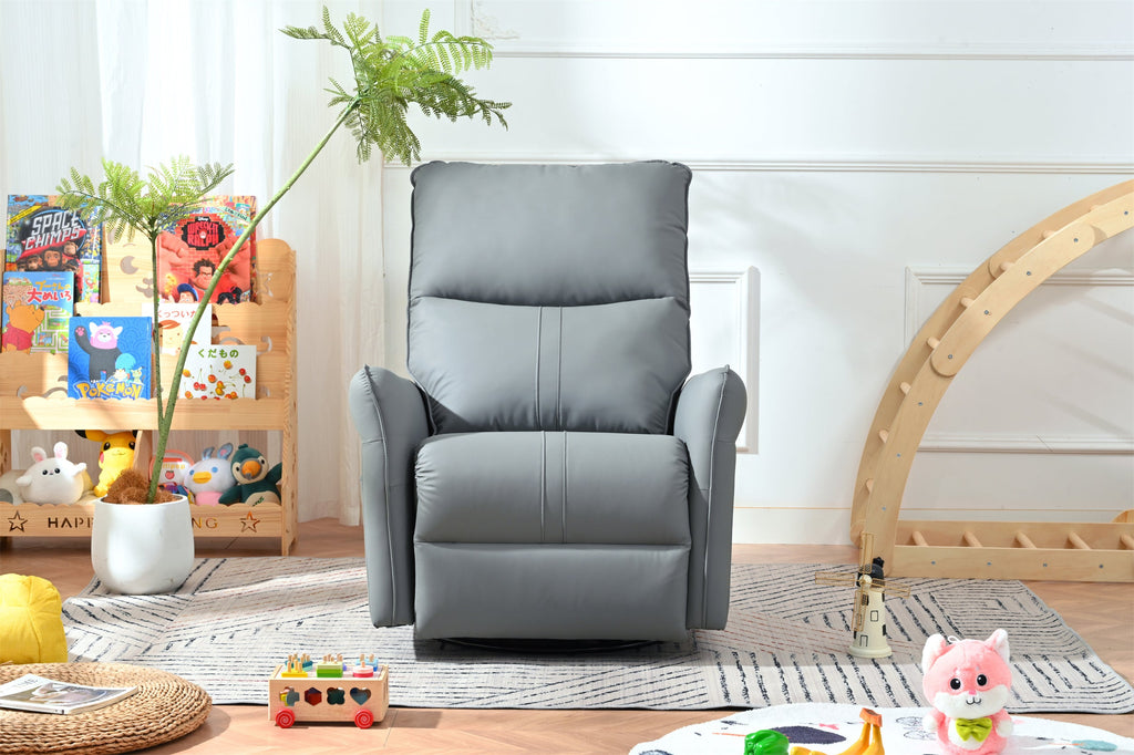 Rocker Recliner Chair,360° Swivel Nursery Rocking Chair,Glider Chair,Modern Small Rocking Swivel Recliner Chair for Bedroom,Living Room Chair Home Theater Seat,Side Pocket(Blue-gray+360° Swivel)