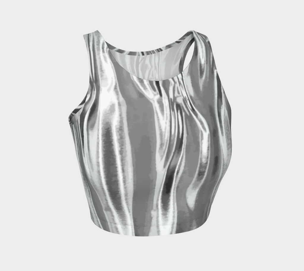 Women's Molten Silver Athletic Crop Top