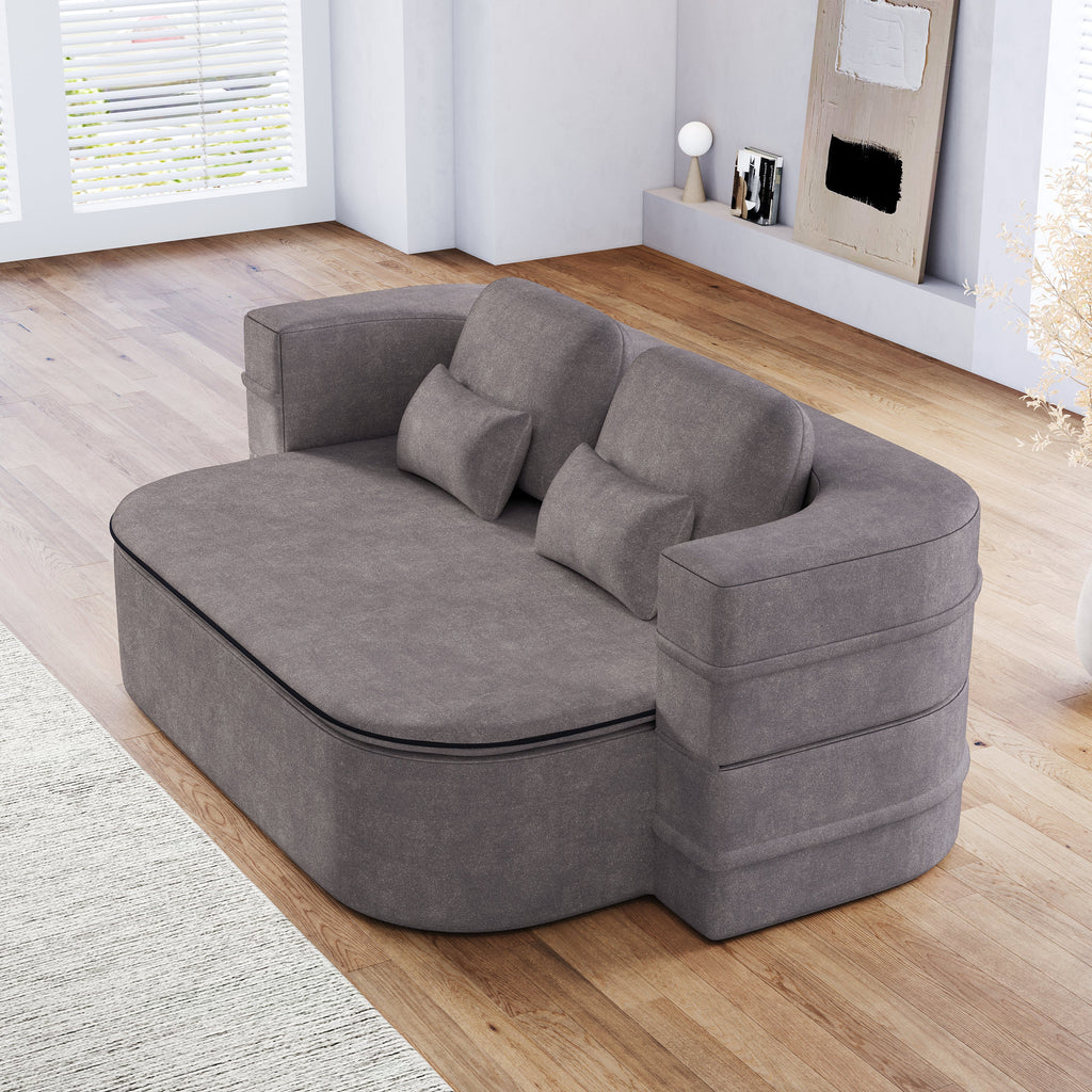 75''2-in-1 Foldable Sofa,Convertible Sleeper Foam Sofa Bed with Multi Functional Blanket, Chenille Floor folding sofa bed,  Floor Sofa Lounge Sofa for Living Room Bedroom Lounge Studio