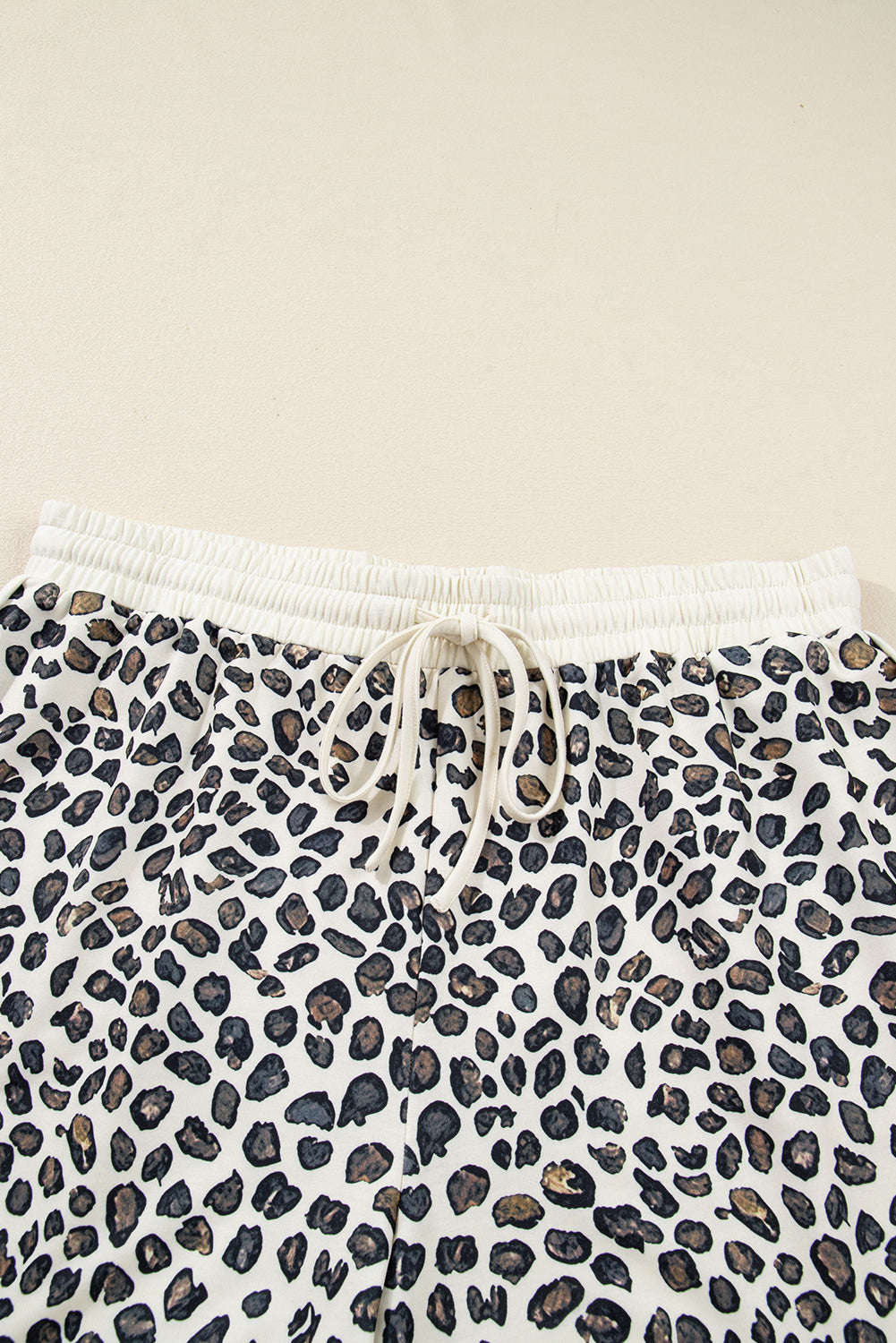Plus Size Leopard Pullover and Shorts Set