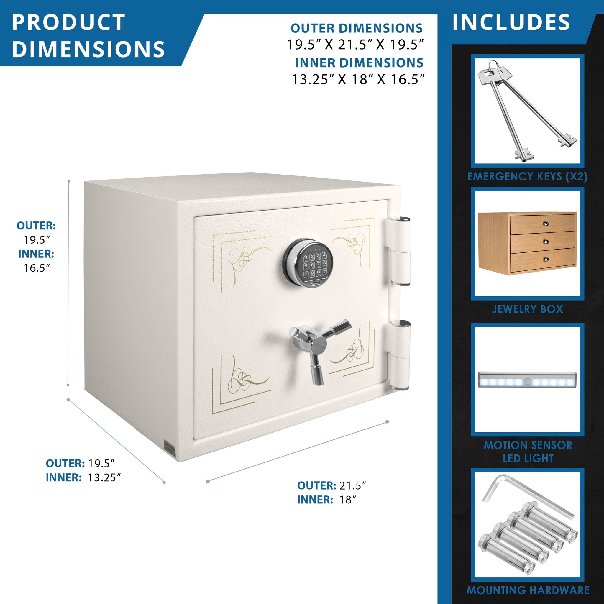 Keypad Fireproof Protection Jewelry Safe