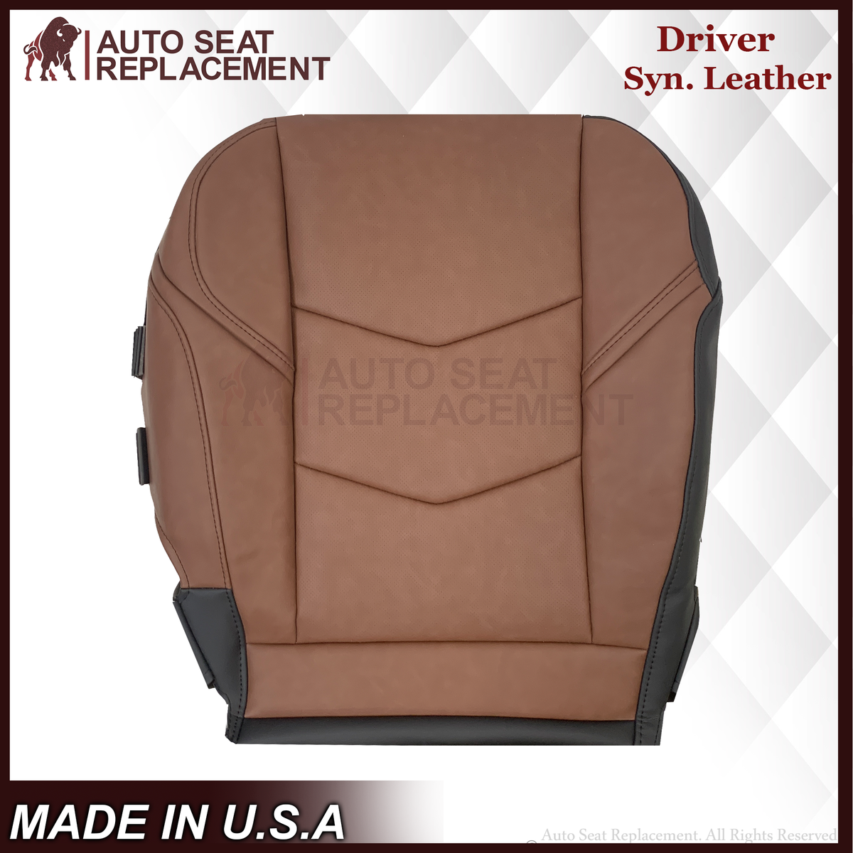 2015-2020 Cadillac Escalade Perforated Leather OR Syn. Leather Seat Cover Kona Brown: Choose From Variation