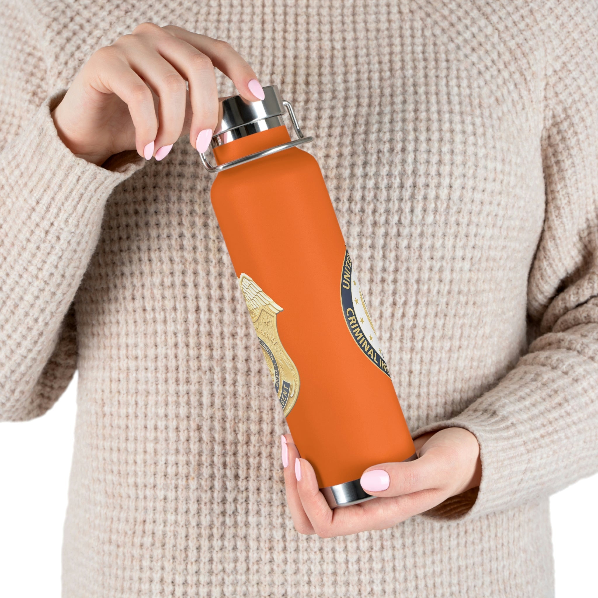 Army CID Badge and Seal - Copper Vacuum Insulated Bottle, 22oz