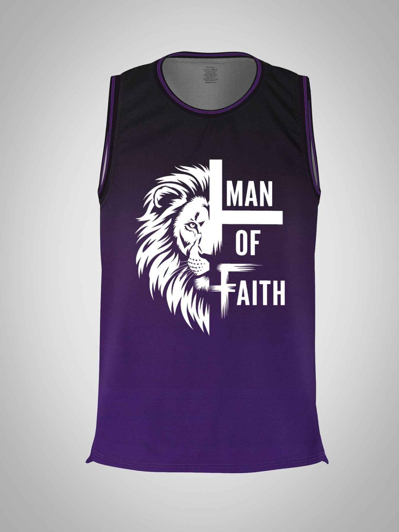 Man of Faith Adult Purple Basketball Jersey | Ships From USA