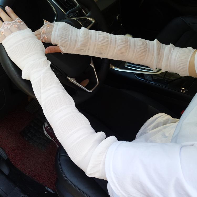 Sun Protection Gloves Women's Extended UV Protection Ice Silk Arm Protector Sleeves