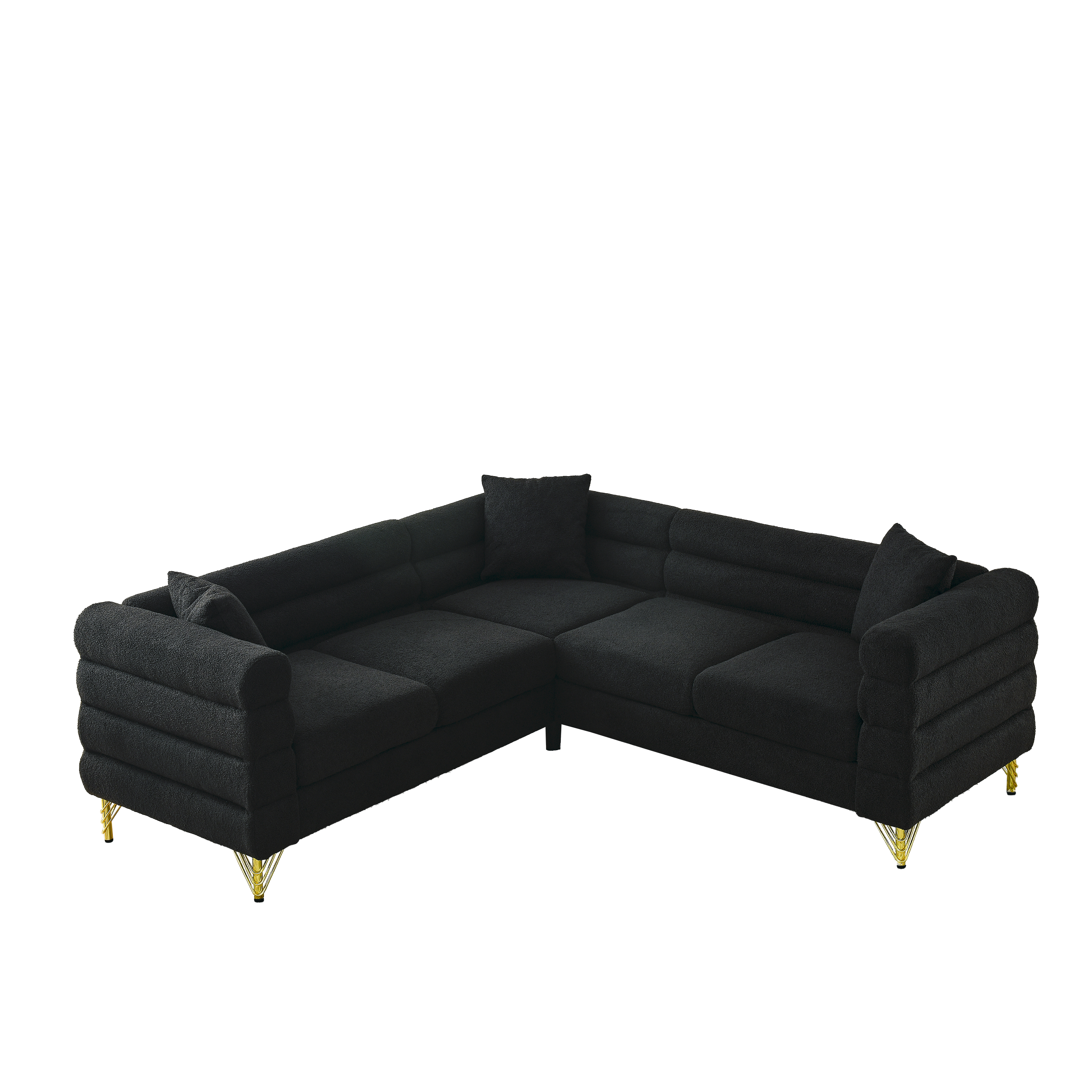 81.5-Inch Oversized Corner Sofa, L-Shaped Sectional Couch,   5-Seater Corner Sofas with 3 Cushions for Living Room, Bedroom, Apartment, Office