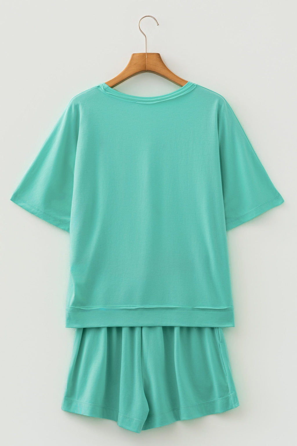 Oversized Raw Edge Patch Pocket Top & Shorts Set