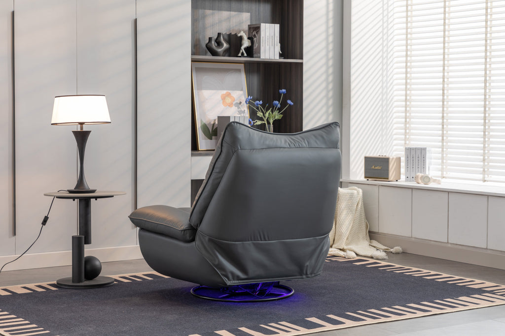 270 Swivel Glider Recliner Chair, Power Recliner Rocking Chair, USB Port Charge for Nursery Chair with Atmosphere Lamp for Living Room Bedroom Apartment