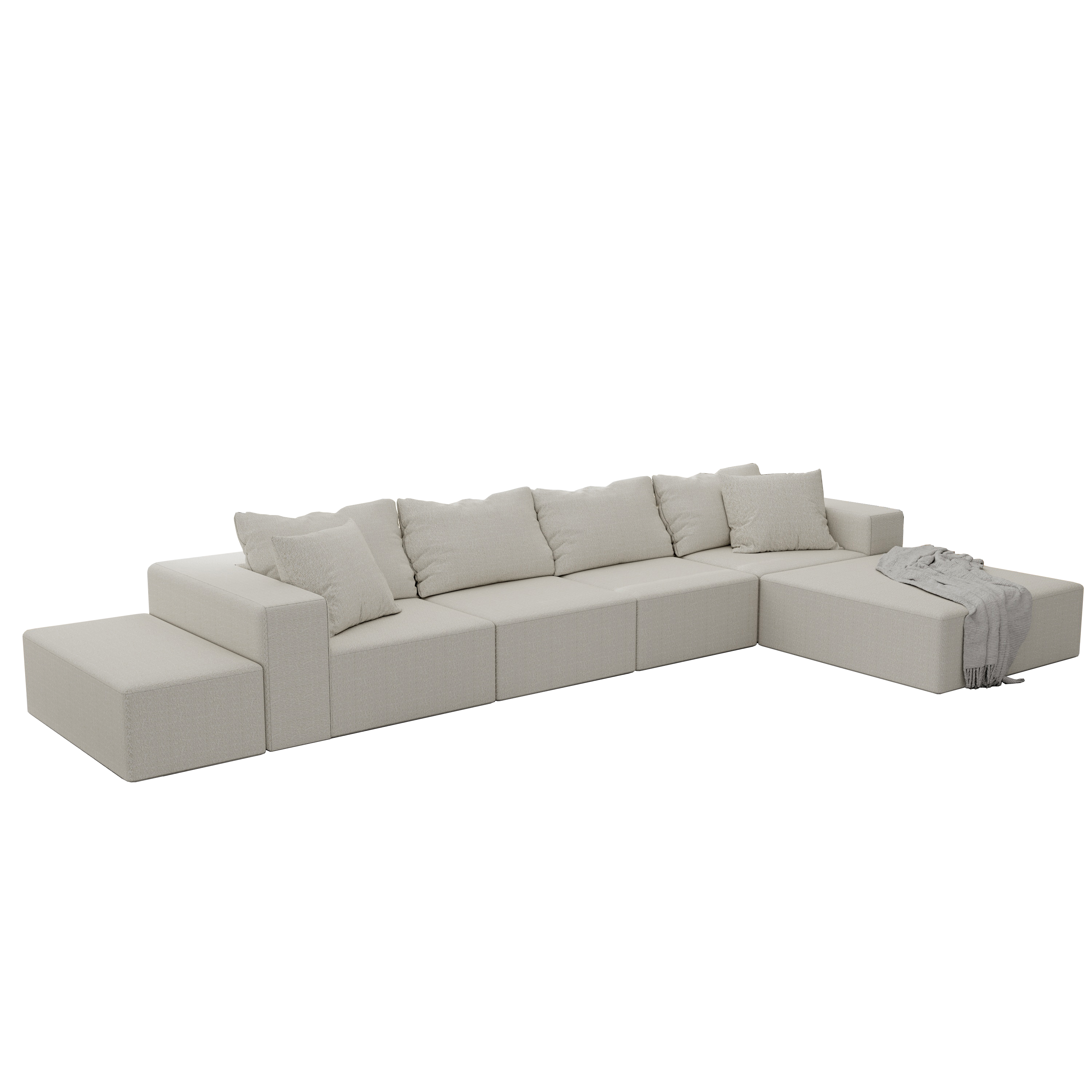 Modern Upholstered Sectional Sofa Couch Set,Modular 132' L Shaped Sectional Living Room Sofa Set With 6 Pillows,Free Combination Sofa Couch for Living Room,Bedroom