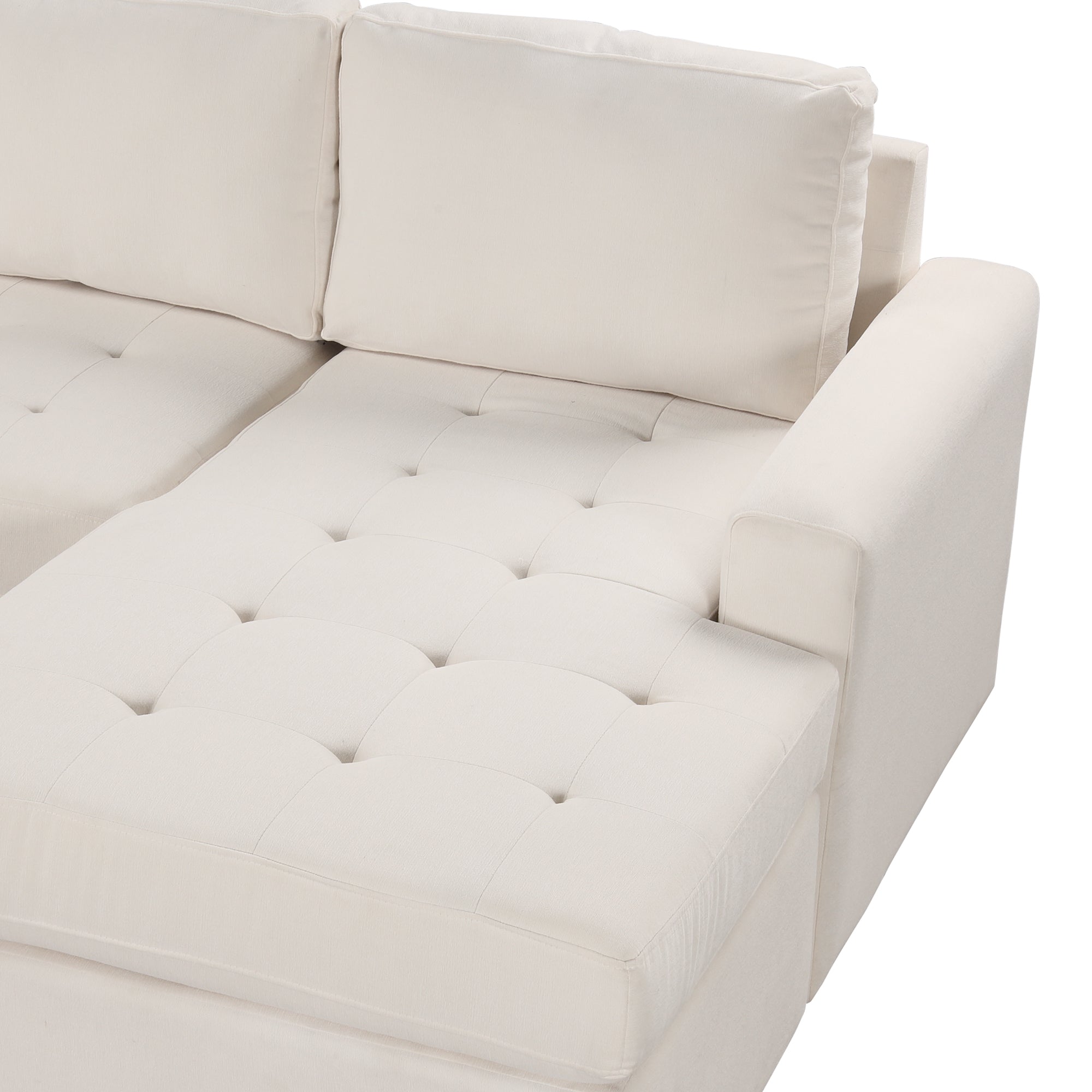 U_Style Sectional Sleeper Sofa with Pull-out Bed and Lounge Chair, USB and Type-C Interfaces, Suitable for Living Room, Office, and Spacious Spaces