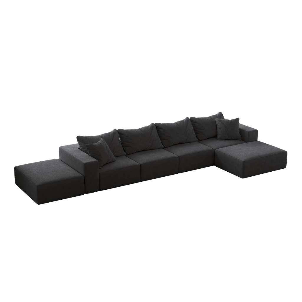 Oversized sponge cloud sofa,Modern Upholstered Sectional Sofa Couch Set,Modular 162' L Shaped Sectional Living Room Sofa Set With 6 Pillows,Free Combination Sofa Couch for Living Room,Bedroom