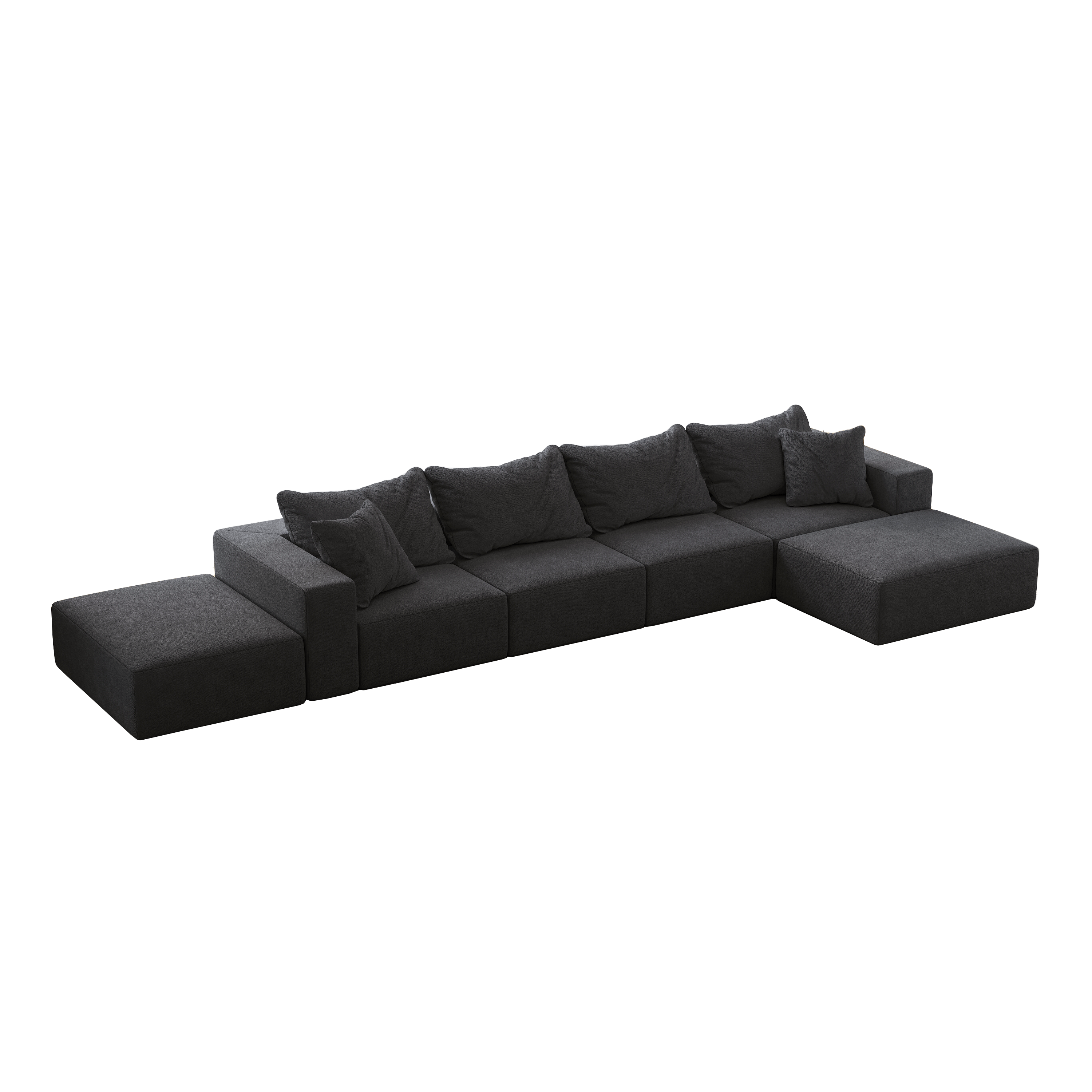 Oversized sponge cloud sofa,Modern Upholstered Sectional Sofa Couch Set,Modular 162' L Shaped Sectional Living Room Sofa Set With 6 Pillows,Free Combination Sofa Couch for Living Room,Bedroom