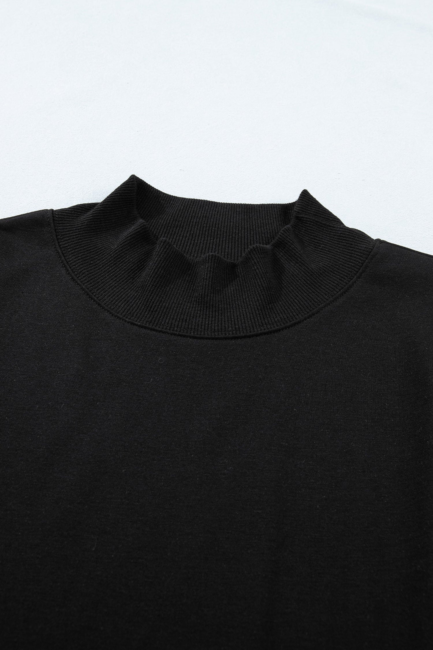 Solid Mock Neck Cap Sleeve Oversized Top