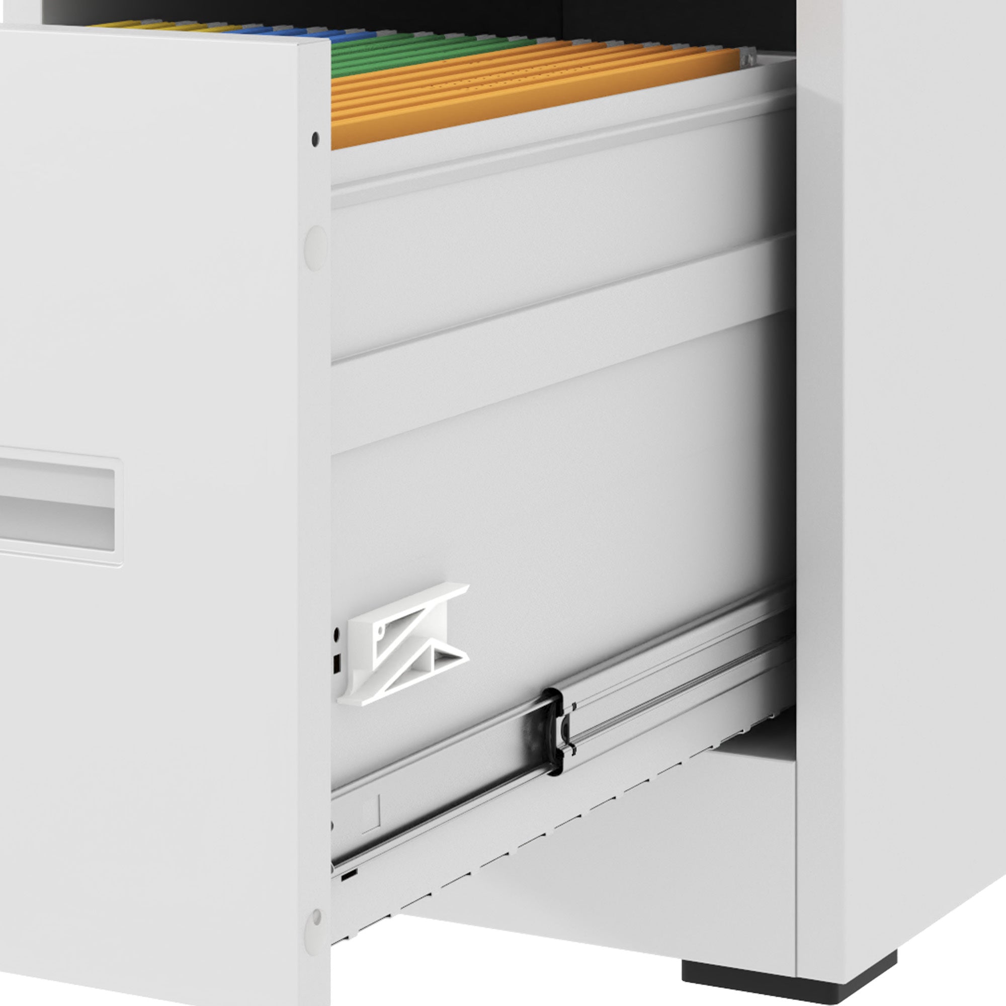 Premium 2 Drawer File Cabinet with Lock, Metal Vertical Design, A4 Legal/Letter Size, White Steel, Compact Dimensions