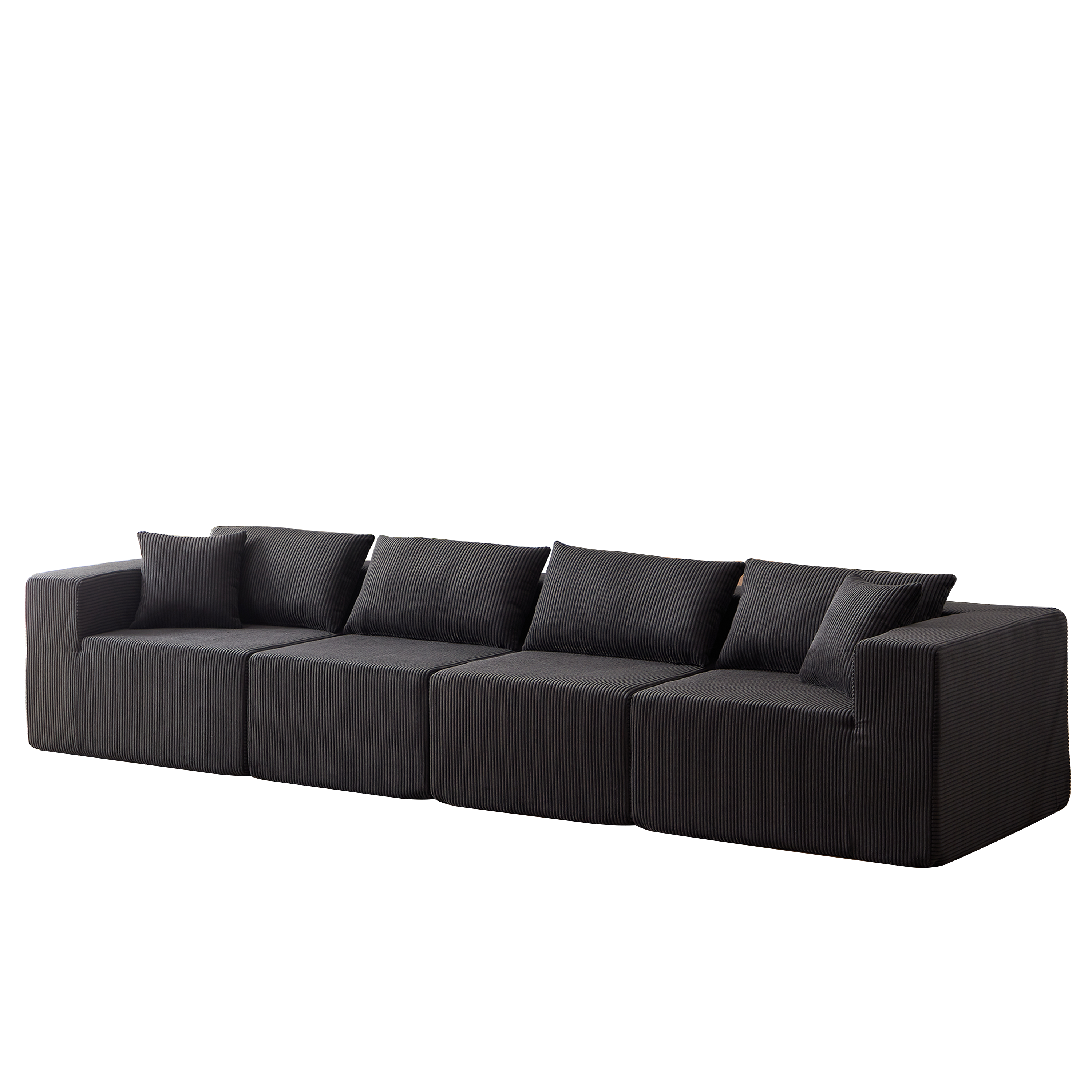 104-Inch Corduroy  Modular L Shaped Sectional Sofa,Luxury Floor Couch Set,Upholstered Indoor Furniture,Foam-Filled Compressed Sofa for Living Room,Bedroom,4 PC Free Combination