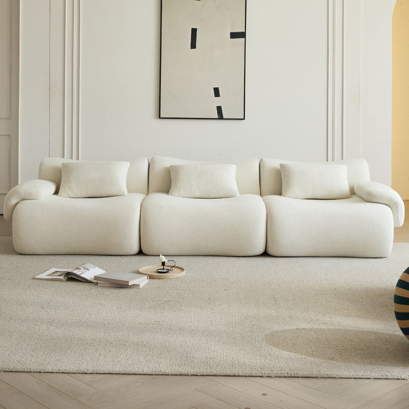 Modular Sectional Sofa, Compressed Sectional Sofa Modern Minimalist Style Couch, Bedroom, Comfy Compressed Sofa Couch Space-Efficient Design-White