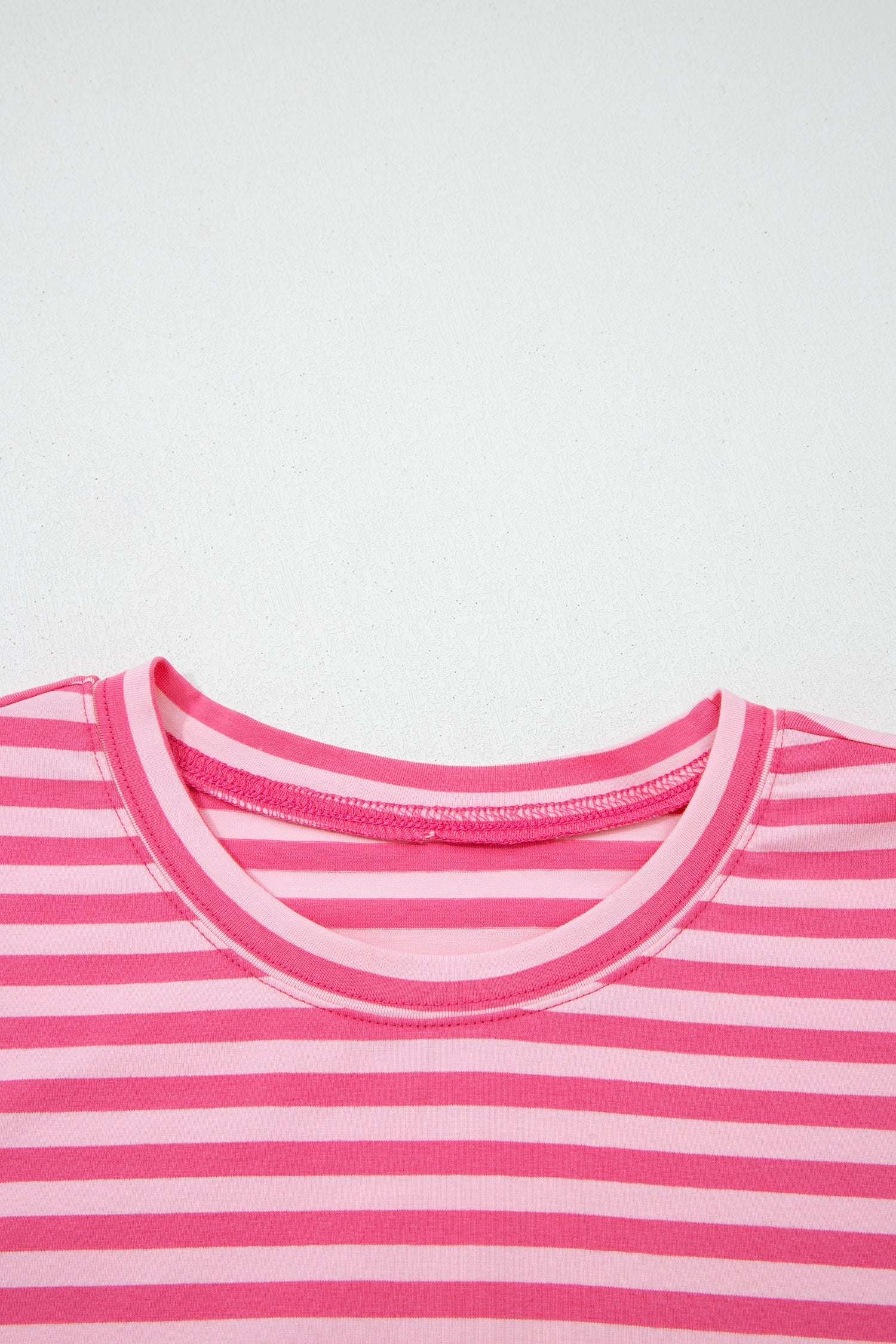 Stripe Drop Shoulder Top & Buttoned Pants Set