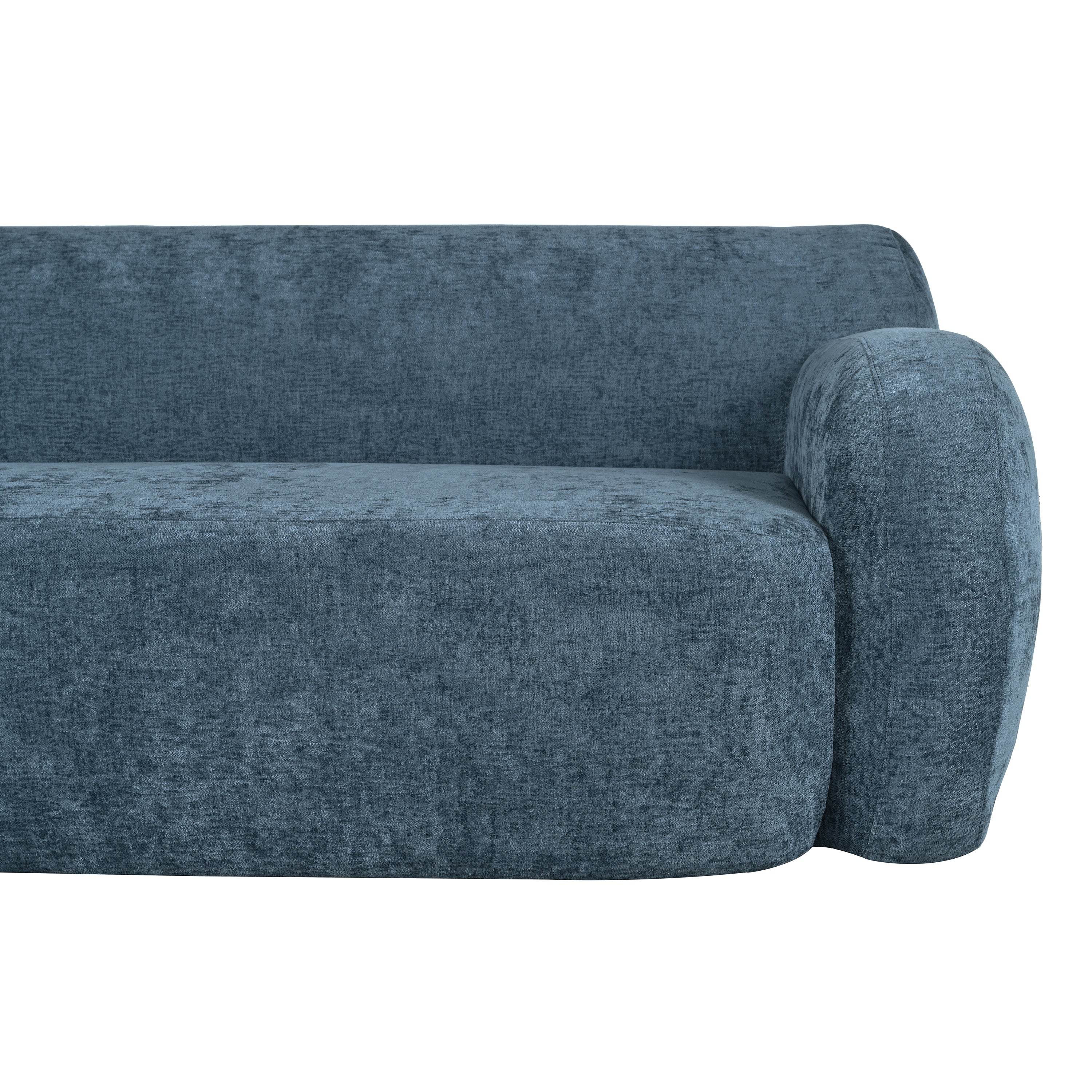 U_Style 81.5' Minimalist Compression Sofa, Curved Design, 3-Seater Casual Sofa for Living Rooms, Bedrooms, and Apartments