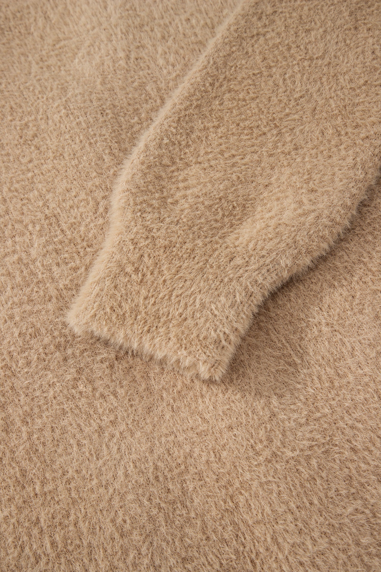 Solid Fuzzy Button-Front Cardigan