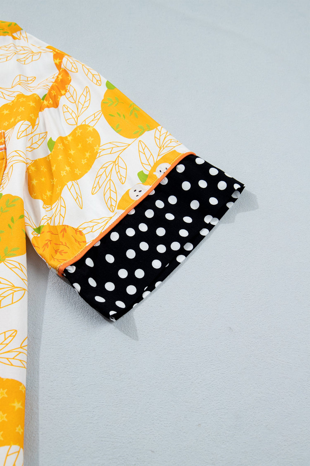 Pumpkin Polka Dot Trim Top & Pants Lounge Set