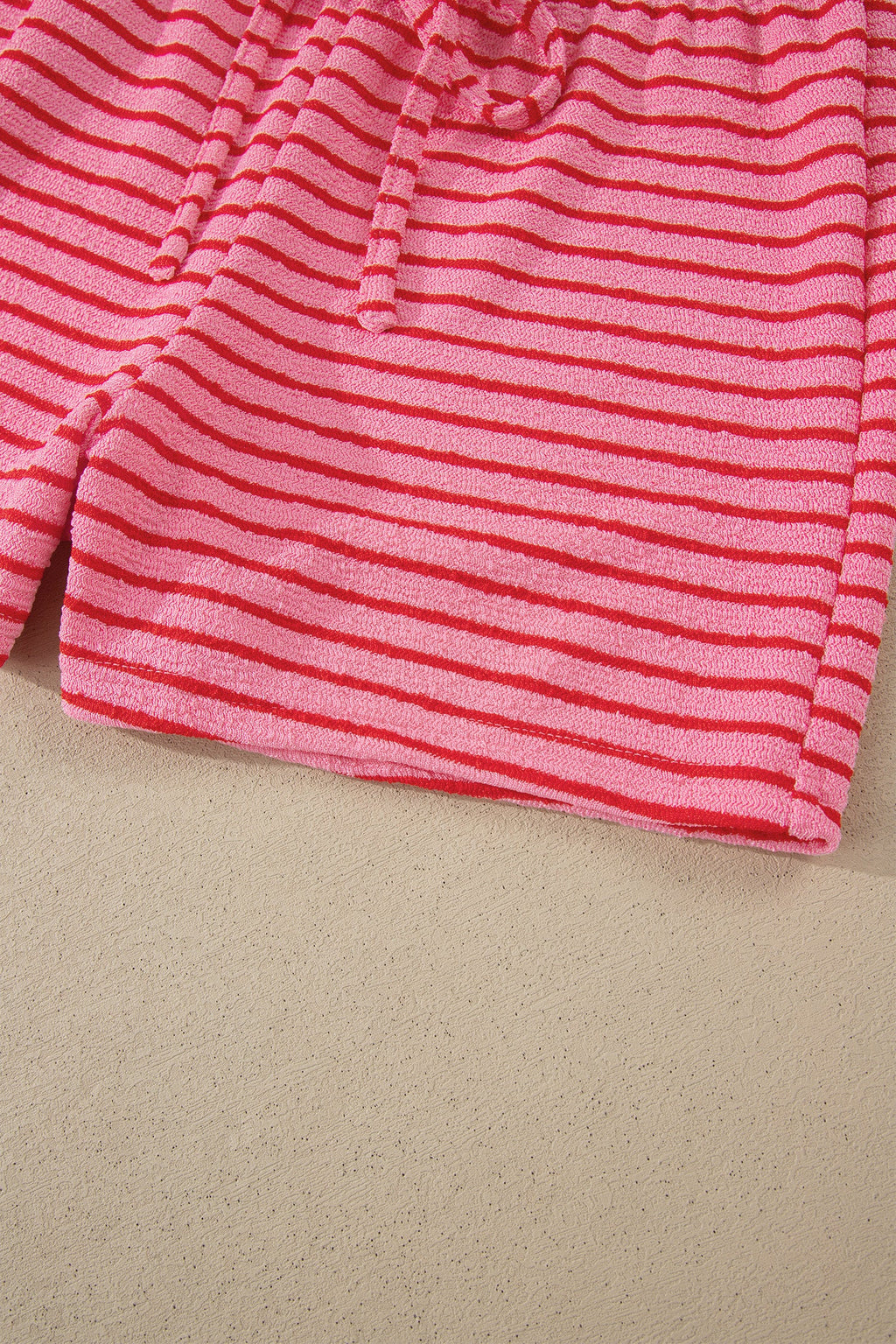 Stripe Side Split Tee & Drawstring Shorts Set