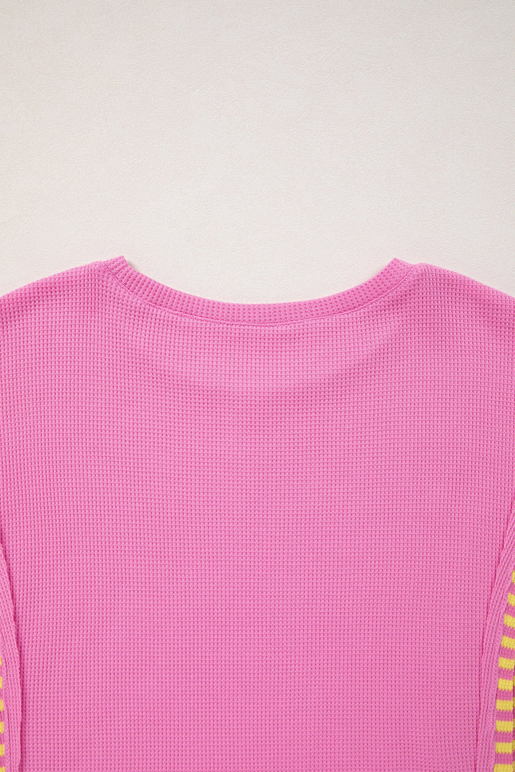 Stripe Patchwork Waffle Knit Loose T-Shirt