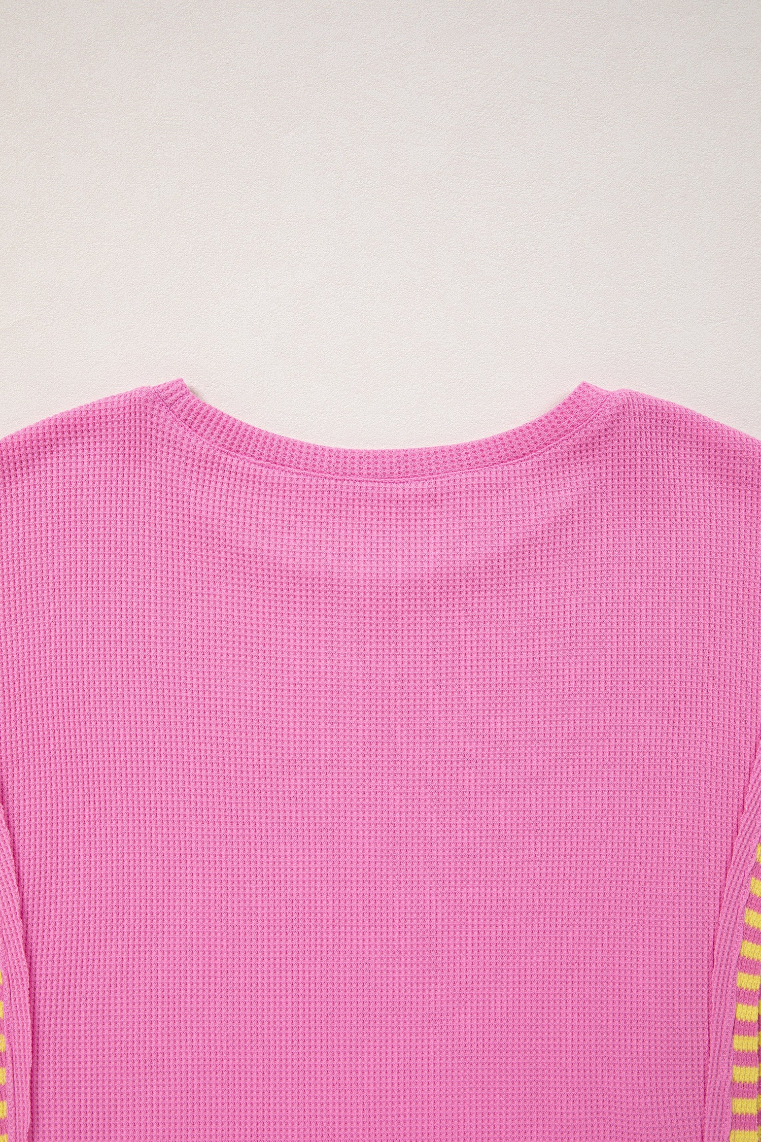 Stripe Patchwork Waffle Knit Loose T-Shirt