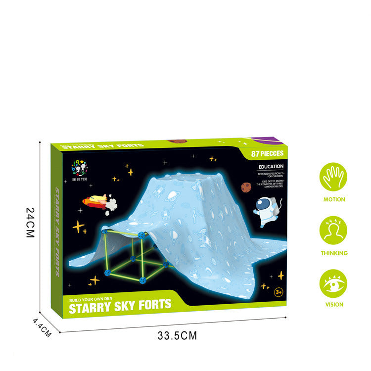 DIY Fort Building Kit – Luminous Playhouse Tent Construction Set
