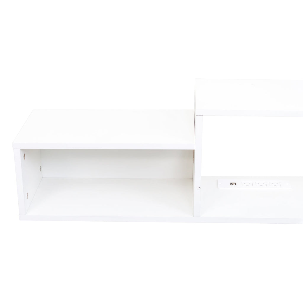 65.35in Wall Mounted Floating  TV Stand with 20 Color LEDs and Charging Station