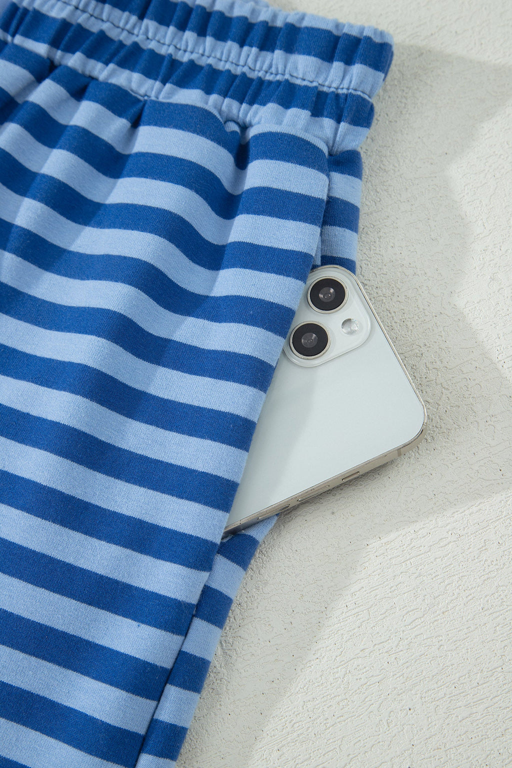 Stripe Short Sleeve Top & High Waist Short Set