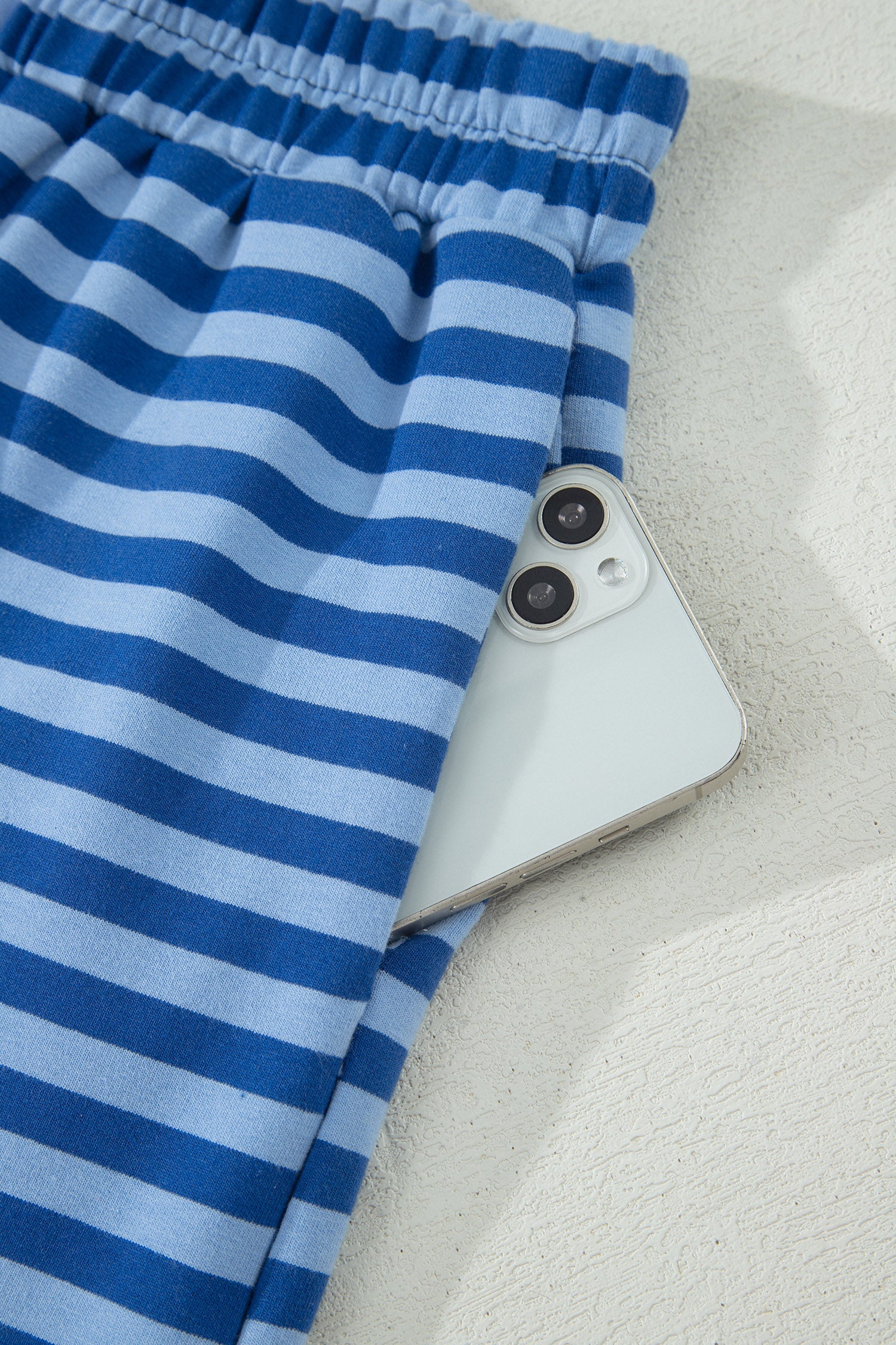 Stripe Short Sleeve Top & High Waist Short Set