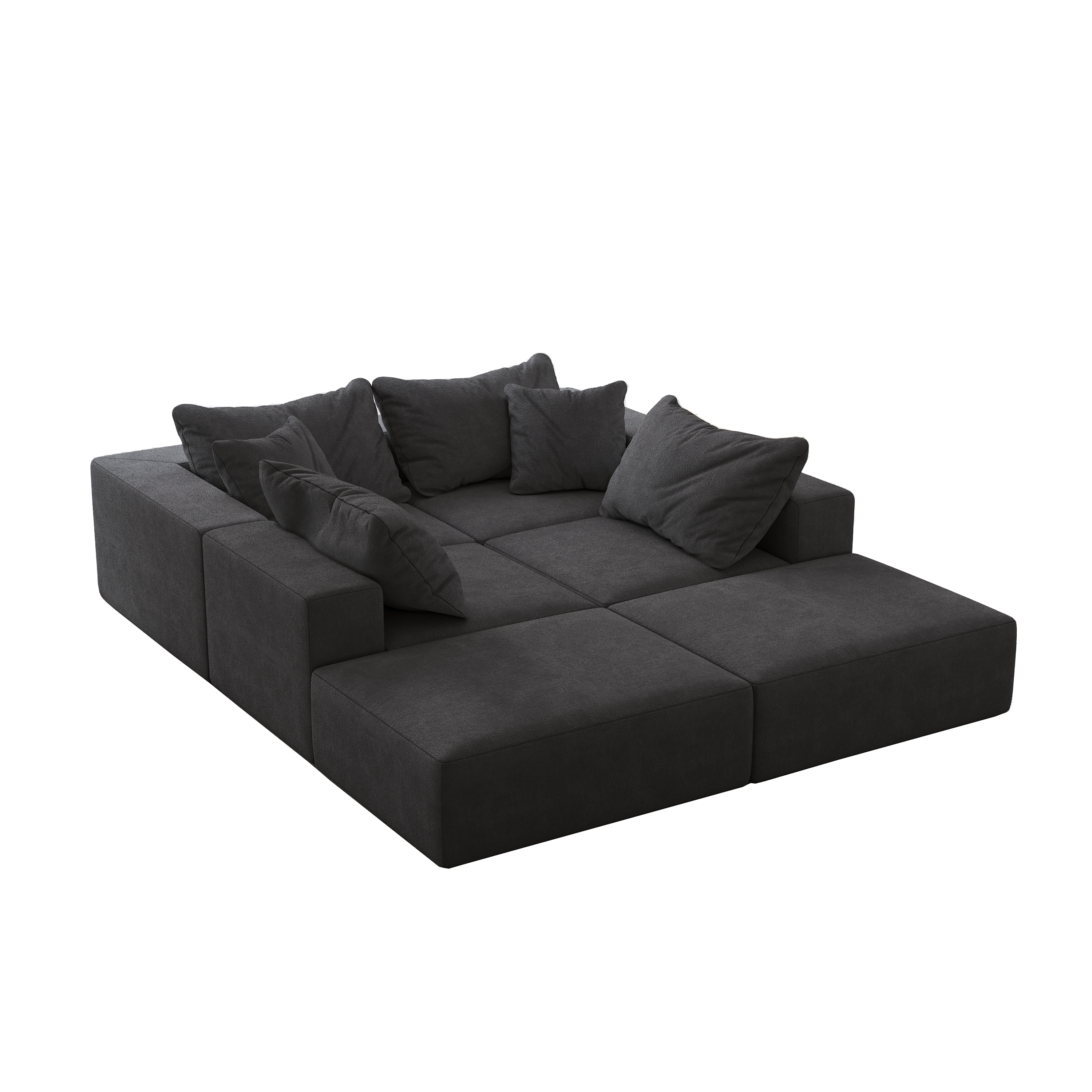 Oversized sponge cloud sofa,Modern Upholstered Sectional Sofa Couch Set,Modular 162' L Shaped Sectional Living Room Sofa Set With 6 Pillows,Free Combination Sofa Couch for Living Room,Bedroom
