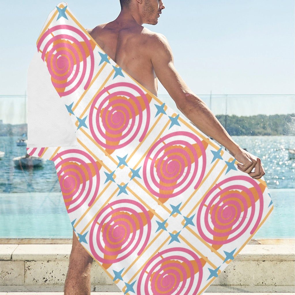 Peach Whirly Twirls Beach Towel - 30"x 60" (Made in USA)