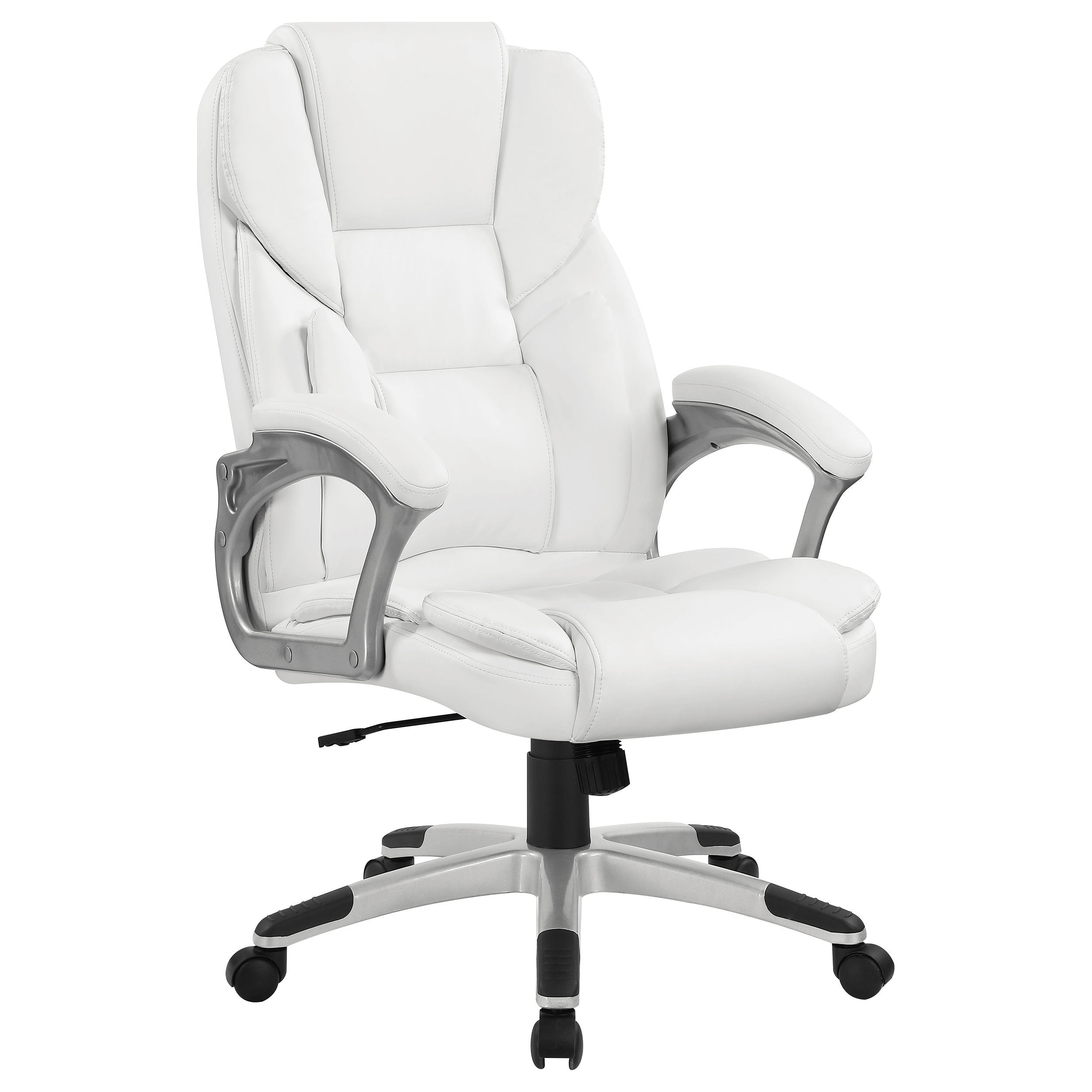Kaffir White Upholstered Adjustable Home Office Desk Chair