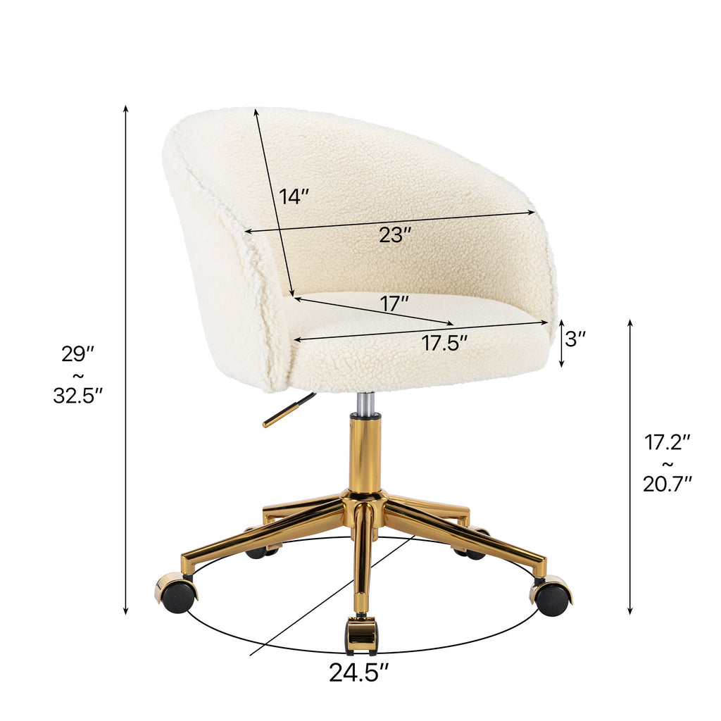 Hengming Golden foot office chair, modern armchair, height adjustable, rotary cosmetic chair, for bedroom,set of 1